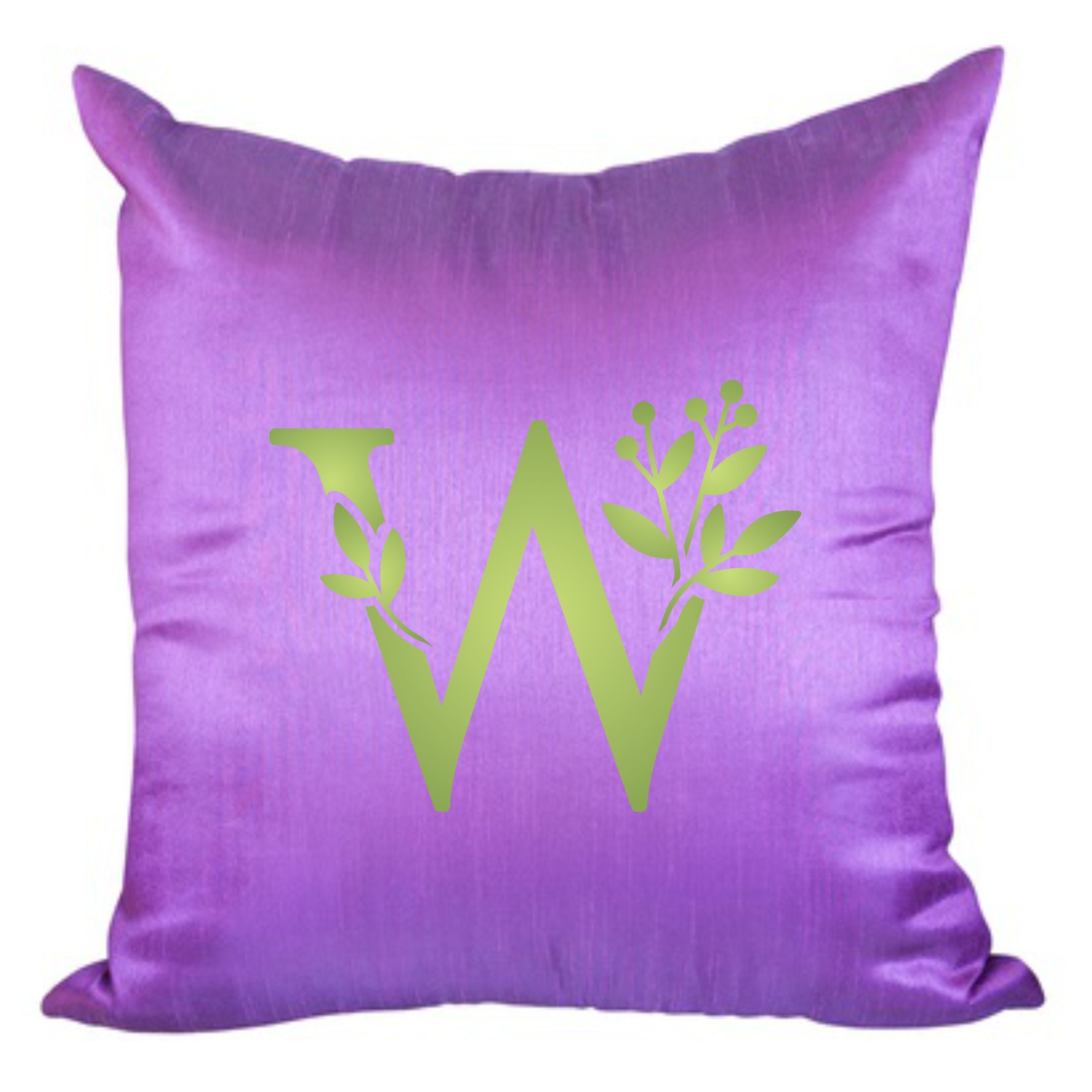 Flower Monogram W Stencil- Leaf Flower Initial 3 Sizes on One Sheet