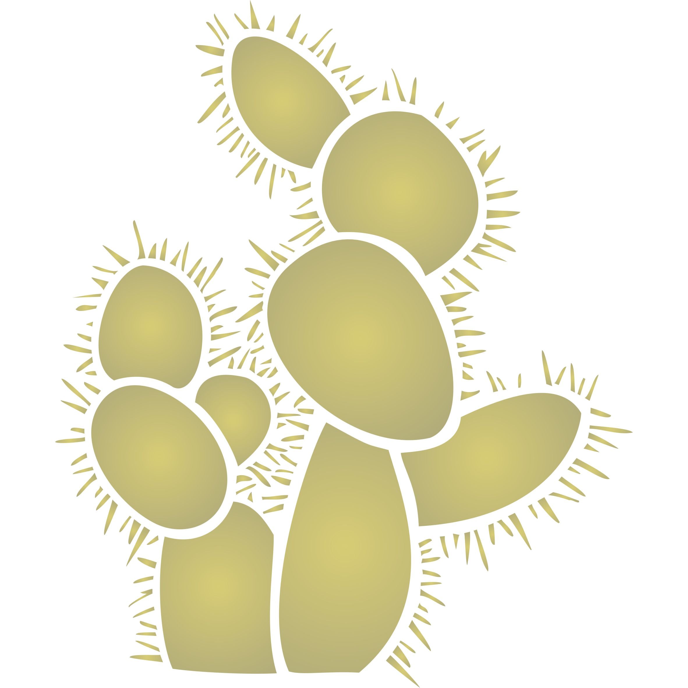 Prickly Pear Cactus Stencil- Opuntia Paddle Cacti Plant