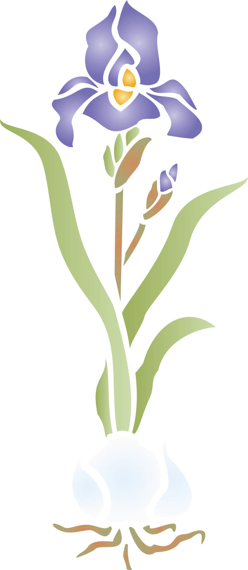 Iris Stencil- Flower Floral