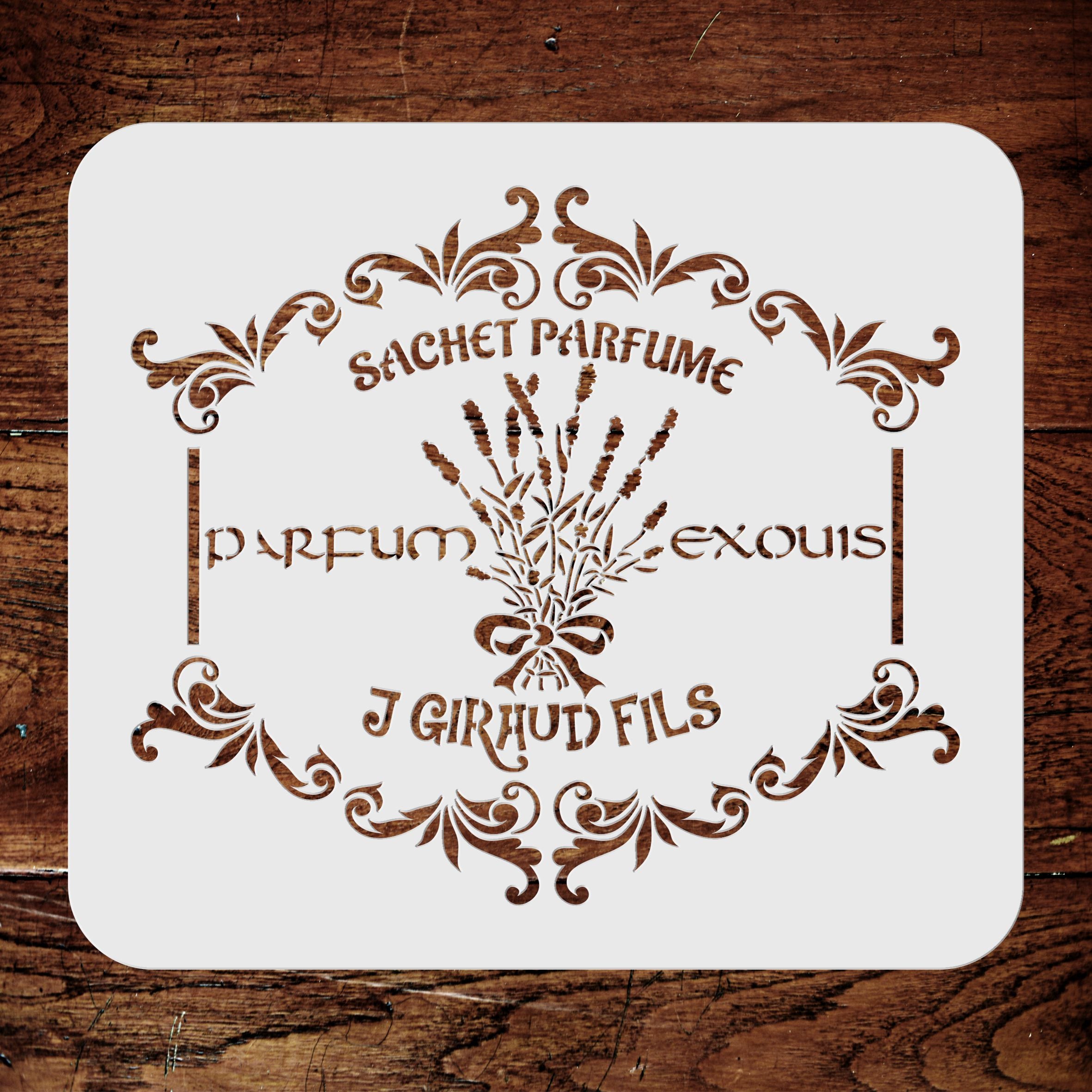 French Perfume Stencil - Vintage French Themed Label Ephemera
