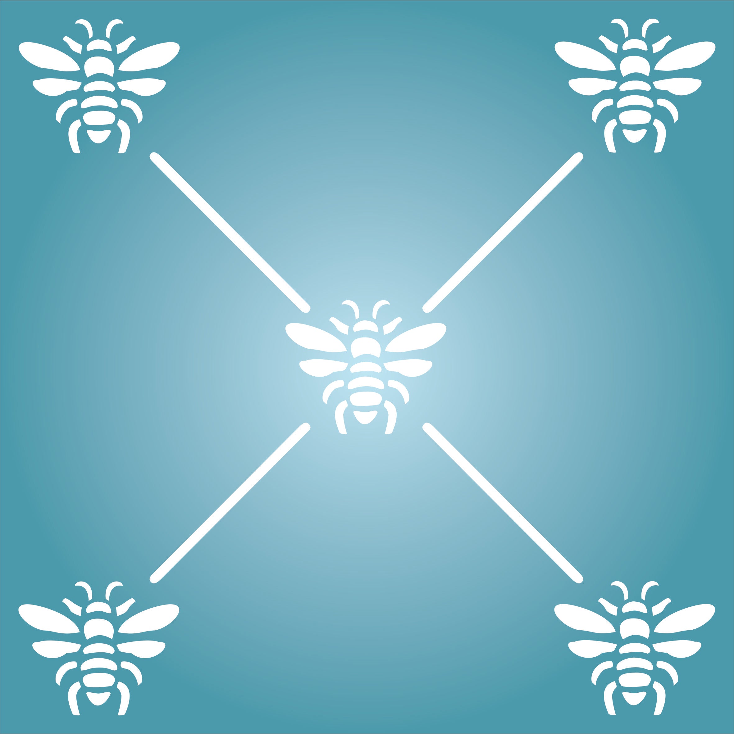 French Bee Trellis Stencil - Classic Allover Insect Lattice
