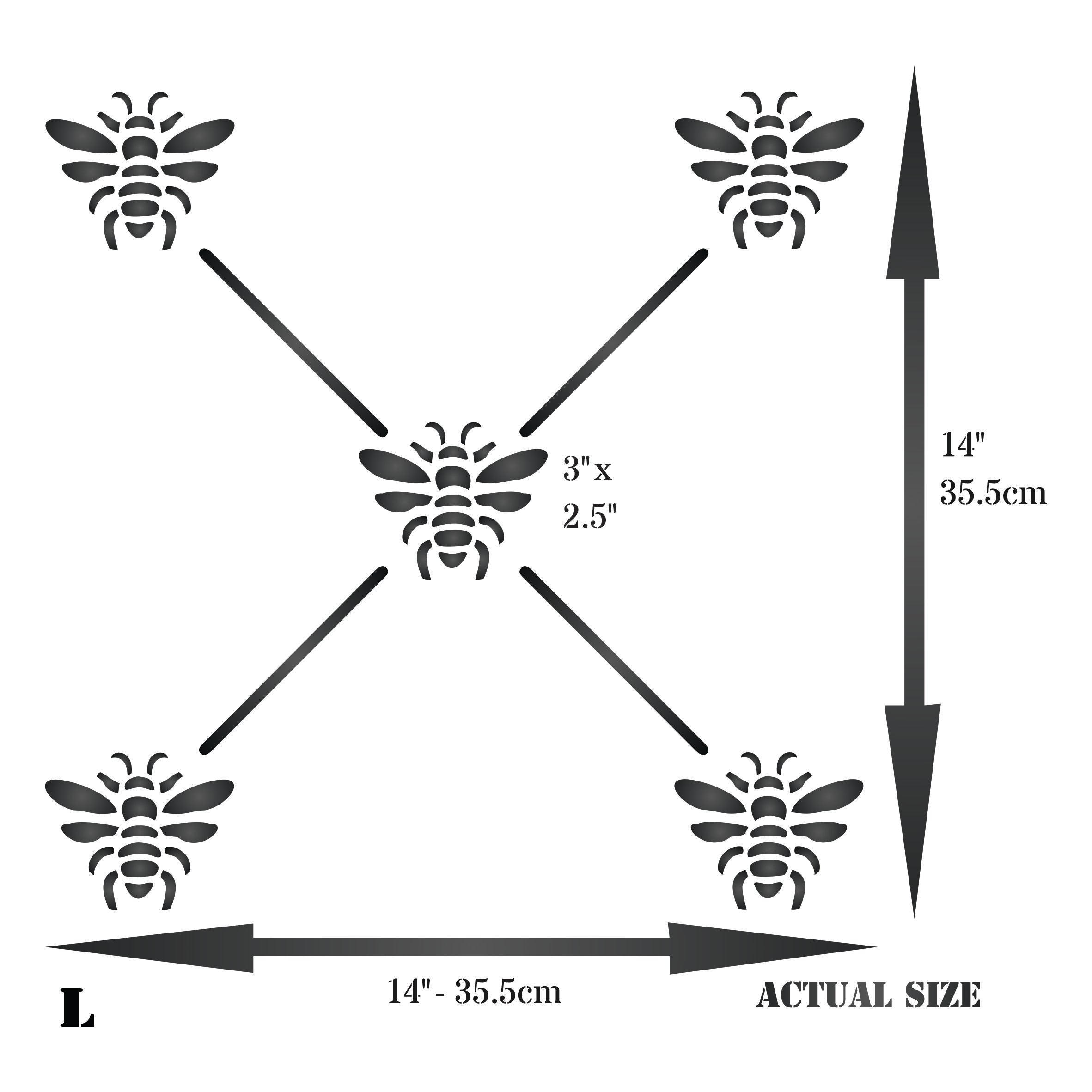 French Bee Trellis Stencil - Classic Allover Insect Lattice