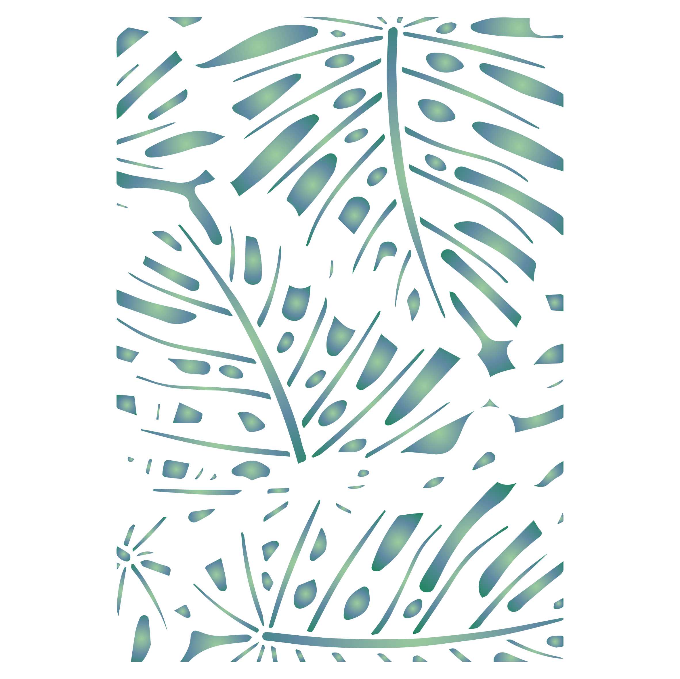 Monstera Layering Stencil- Grunge Tropical Leaf Mask use to Add Texture