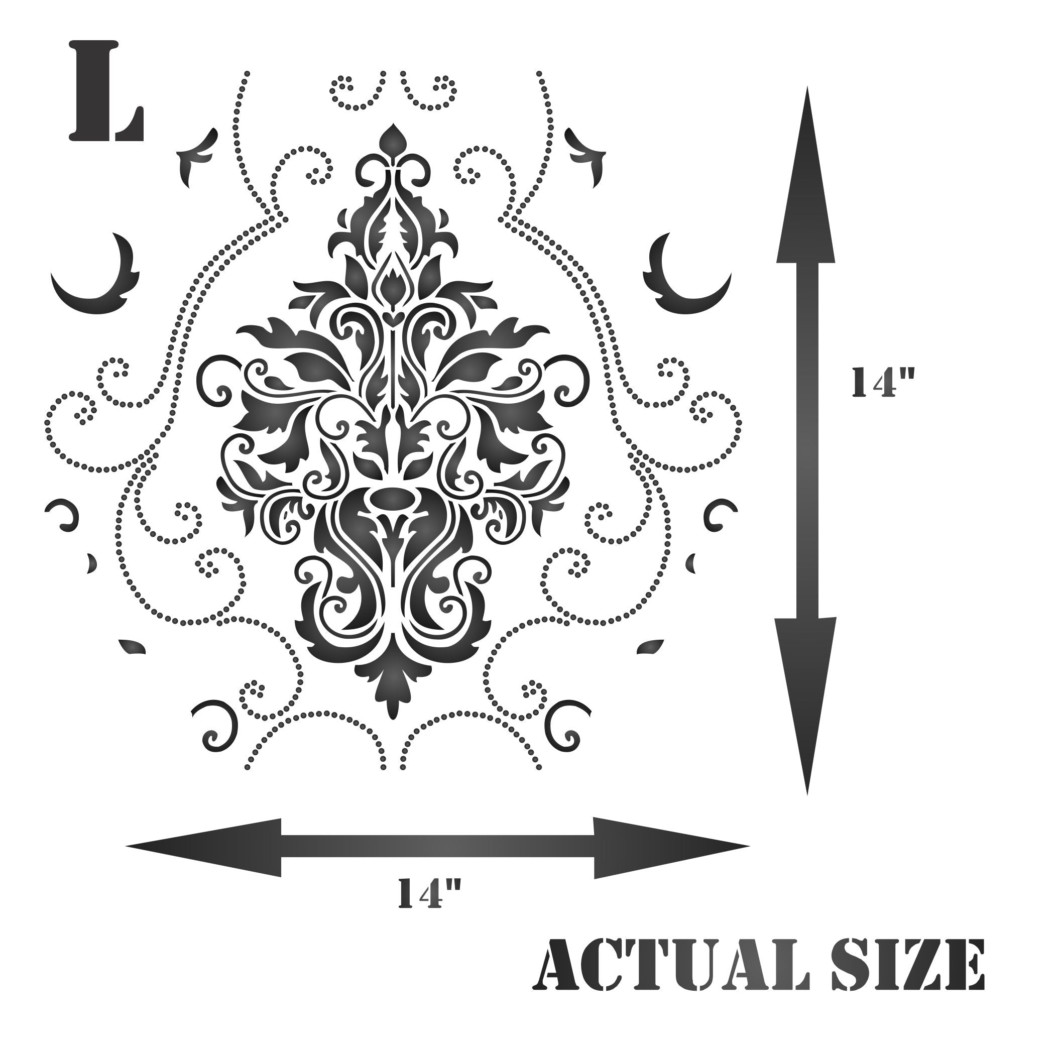 Damask Stencil- Classic Vintage Large Floral Allover Pattern
