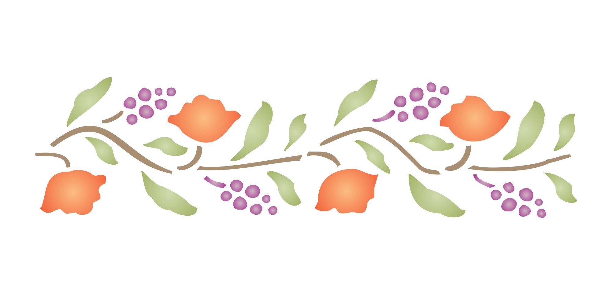 Folk Art Stencil- Flower Decor Border