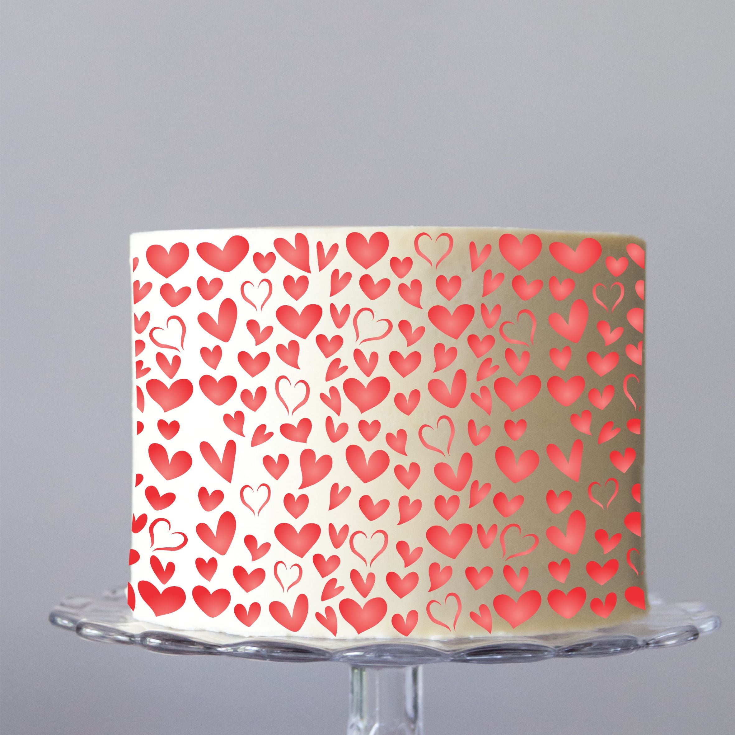 Hearts Cake Stencil- Cake & Cookie use to Add Texture