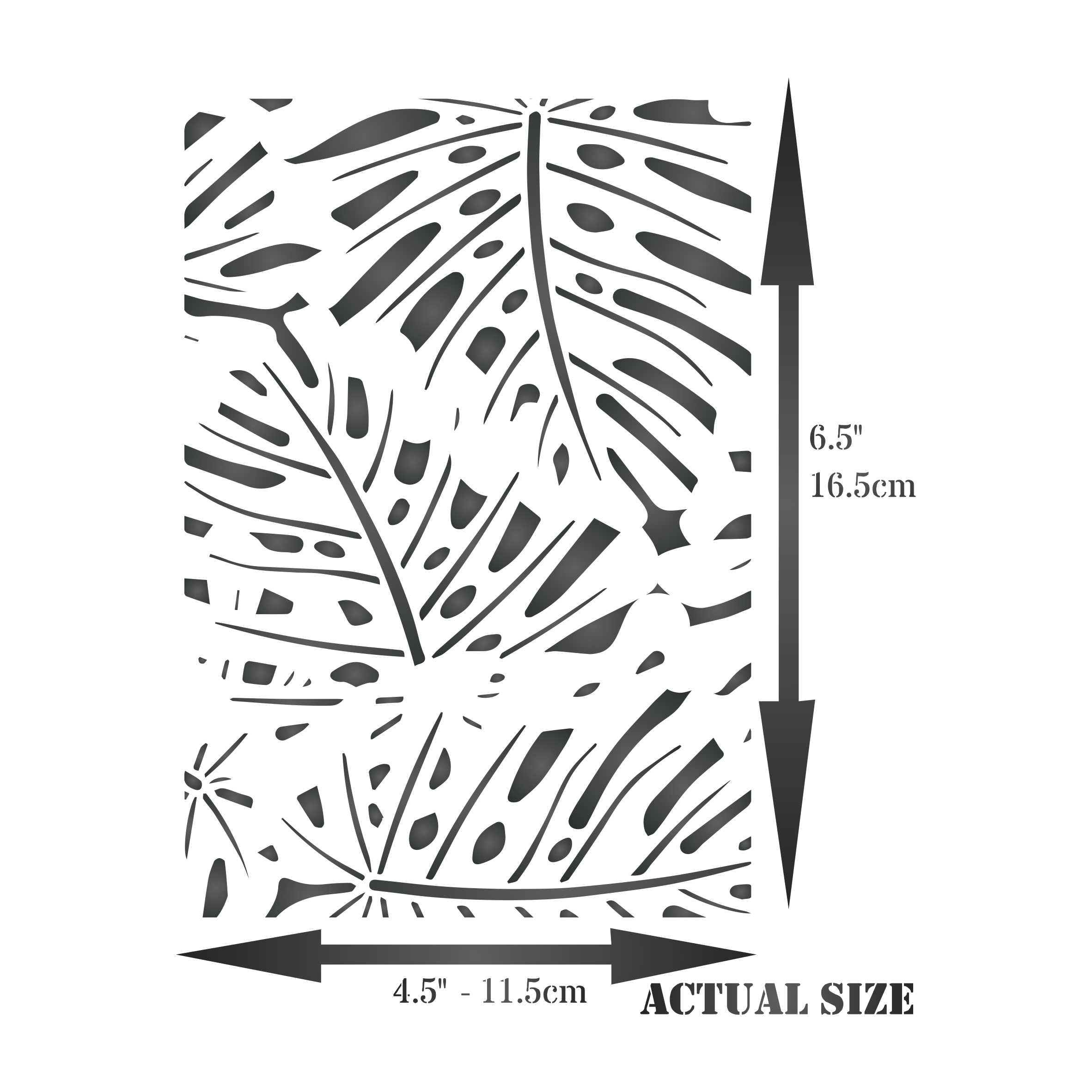 Monstera Layering Stencil- Grunge Tropical Leaf Mask use to Add Texture