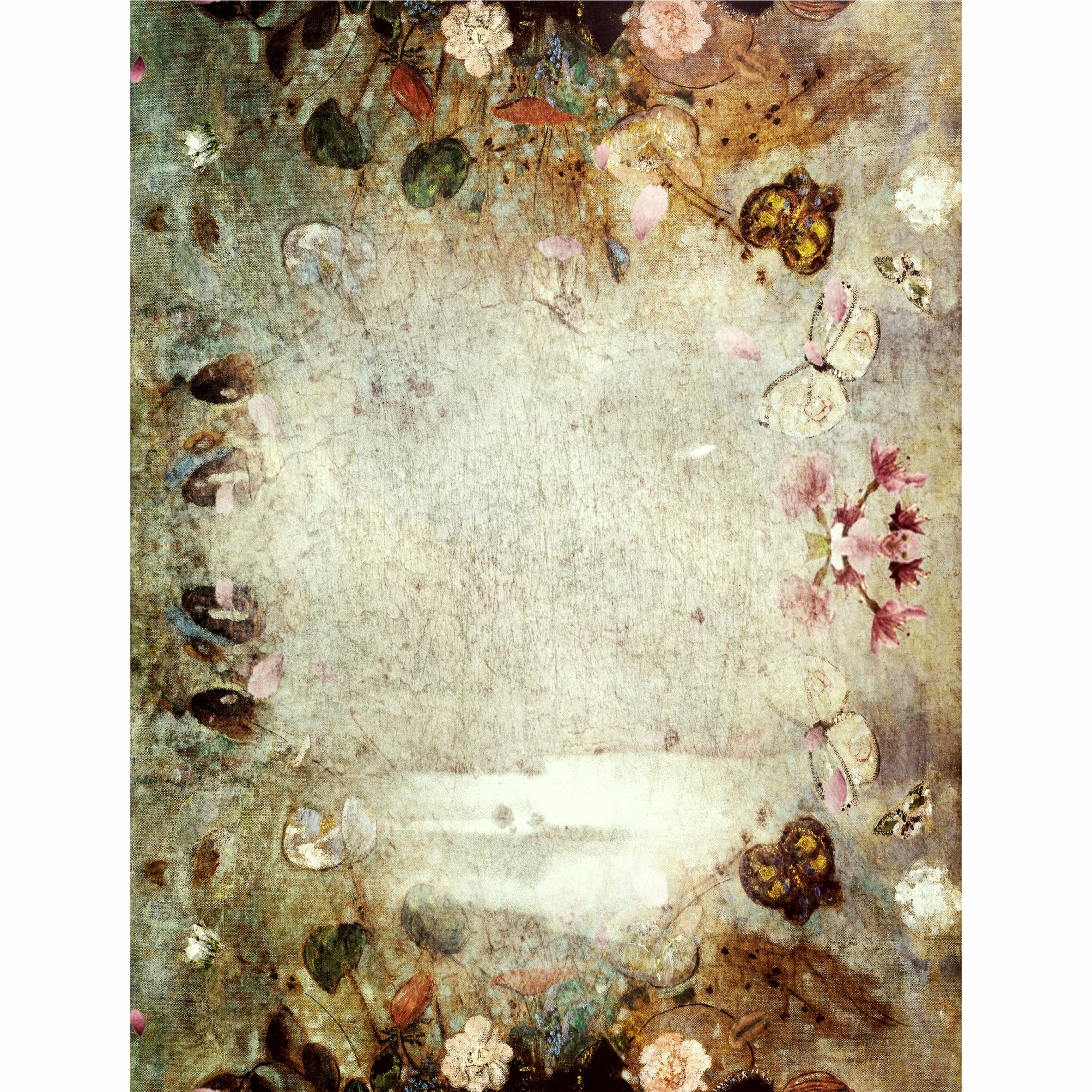 Dark Roses Rice Paper- 6 x Different Printed Mulberry Paper Images 30gsm