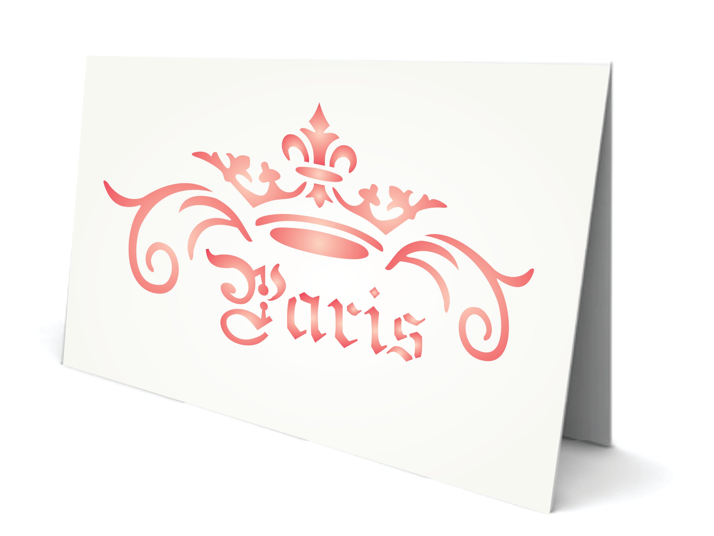 Paris Crown Stencil- Vintage French Themed Word