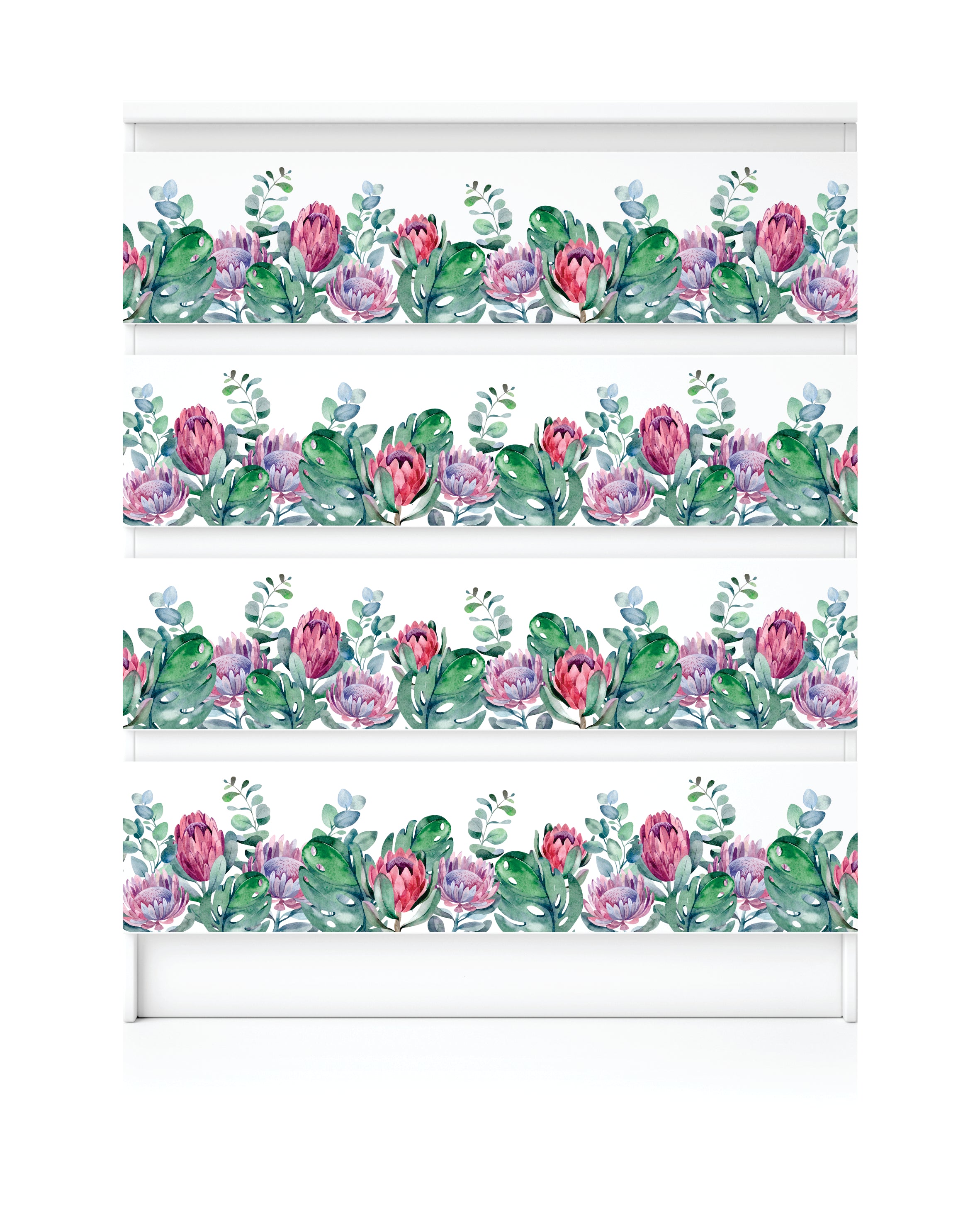 Protea Border Rice Paper- 3 Sheets Printed Mulberry Paper Border 36gsm
