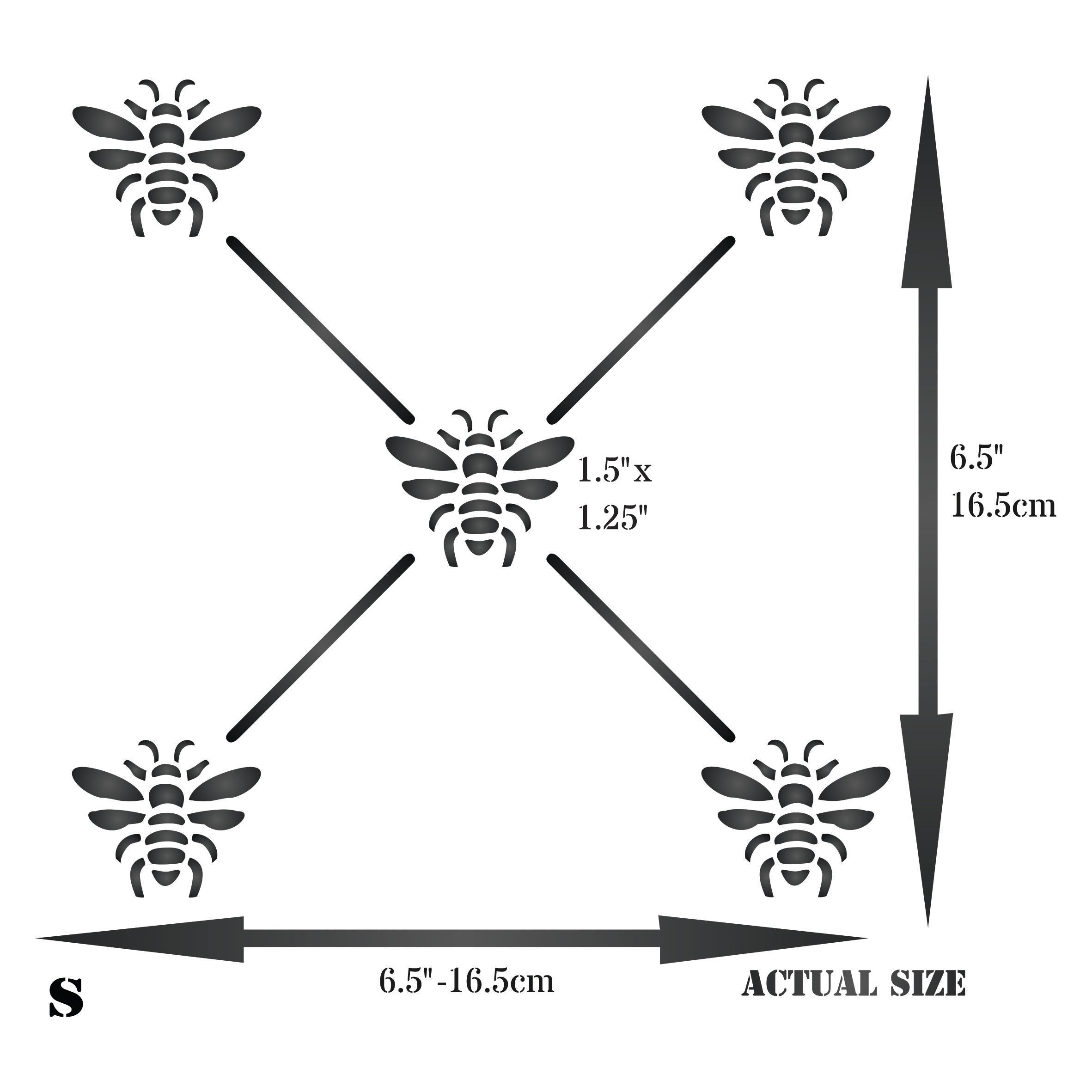 French Bee Trellis Stencil - Classic Allover Insect Lattice