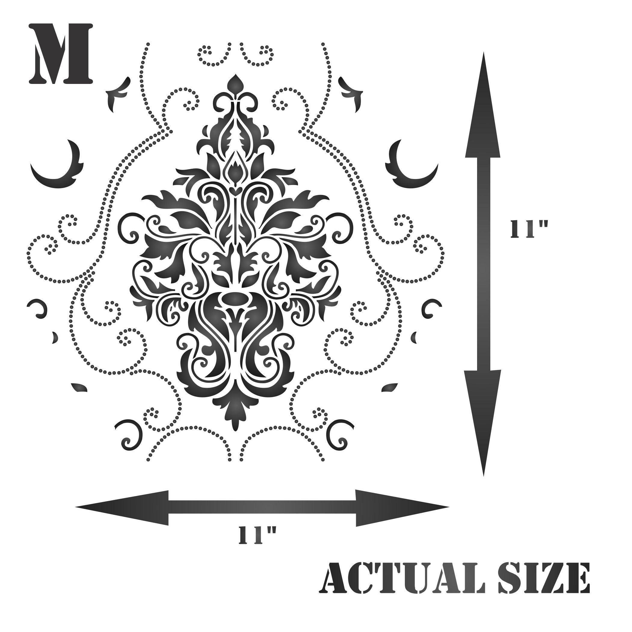 Damask Stencil- Classic Vintage Large Floral Allover Pattern
