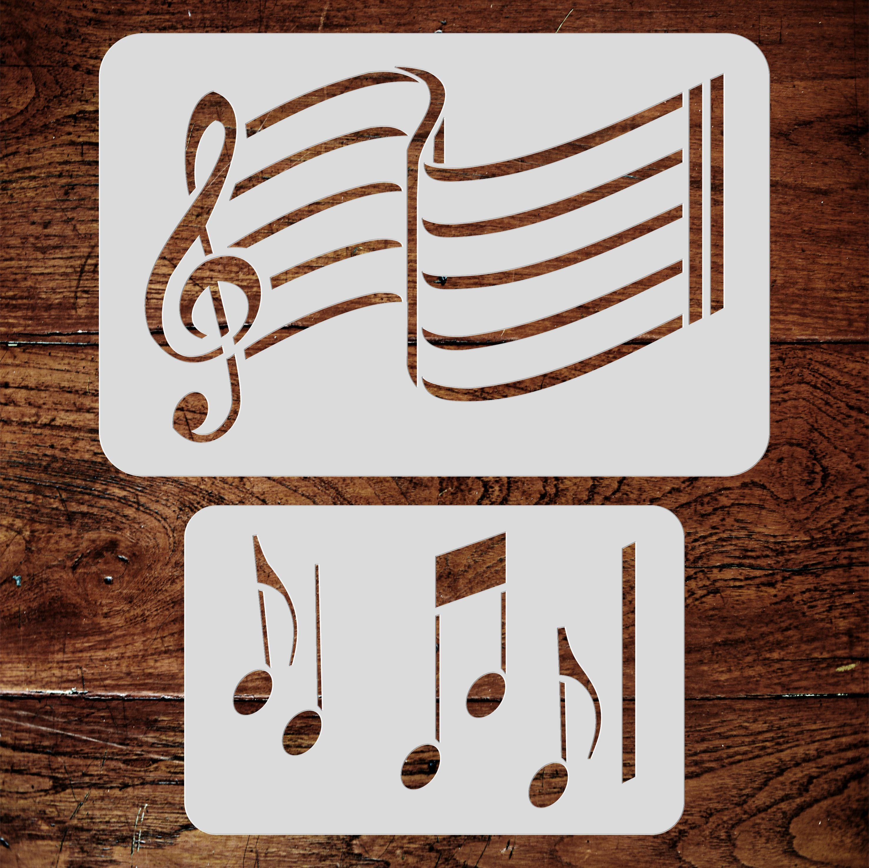 Music Stencil - Musical Sheet Notes Notation Treble Clef