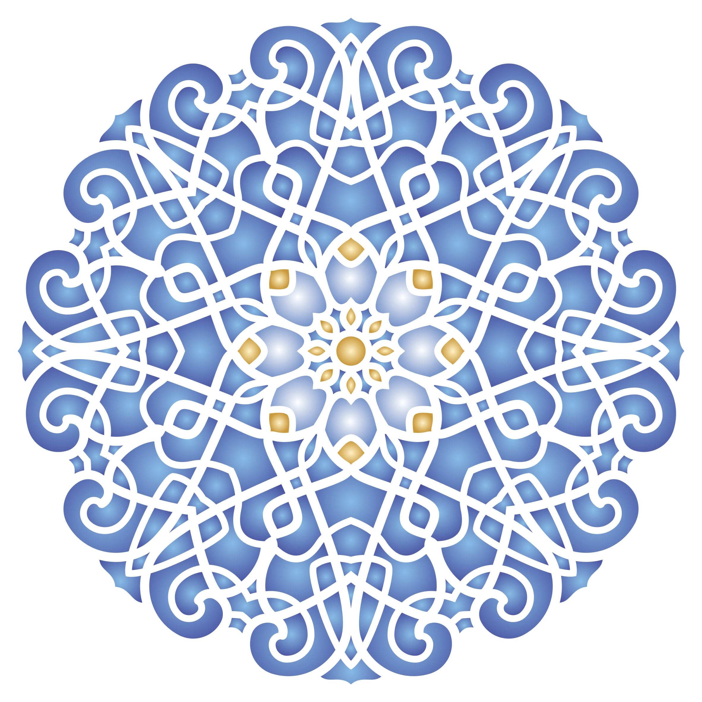 Geometric Stencil - Arabic Islamic Mosaic Mandala Design