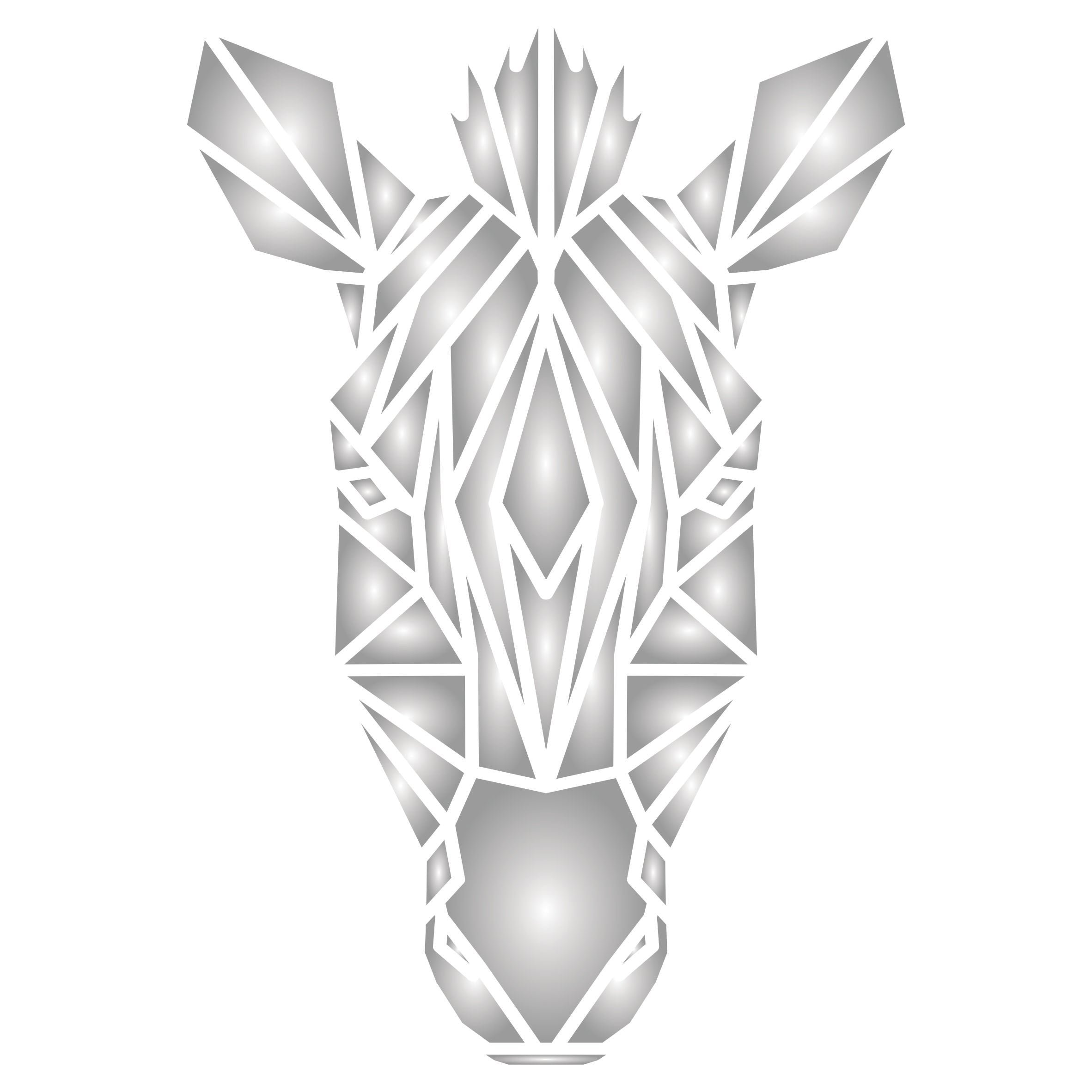 Zebra Stencil - Geometric Decor African Wild Animal Head