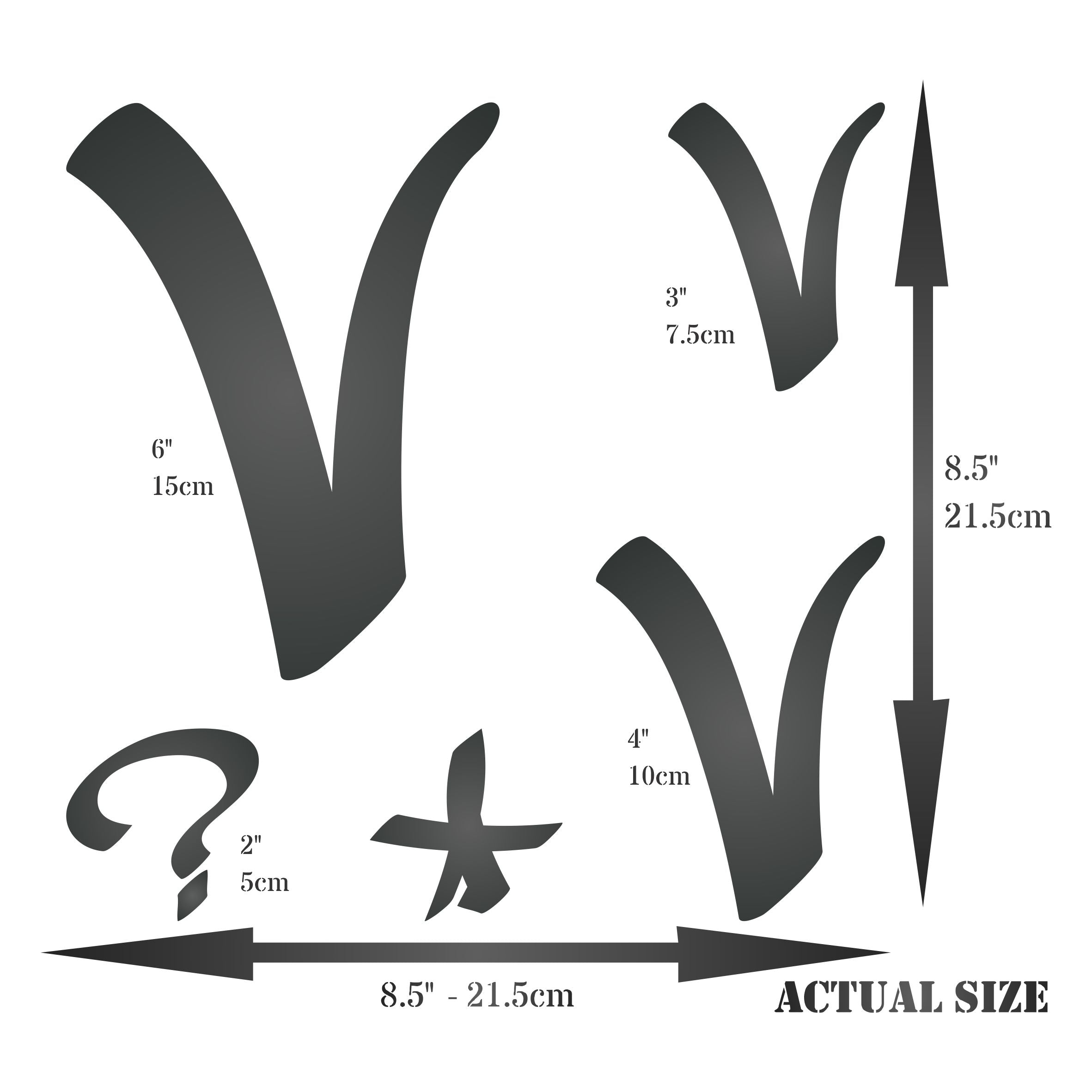 Graffiti Letter "V" Stencil -Graffiti Initial Vandal Style Alphabet Letters
