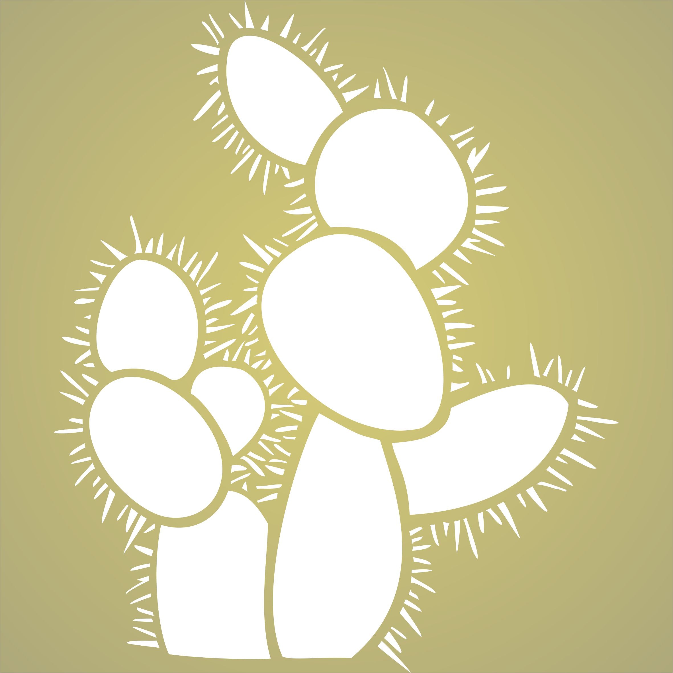 Prickly Pear Cactus Stencil- Opuntia Paddle Cacti Plant