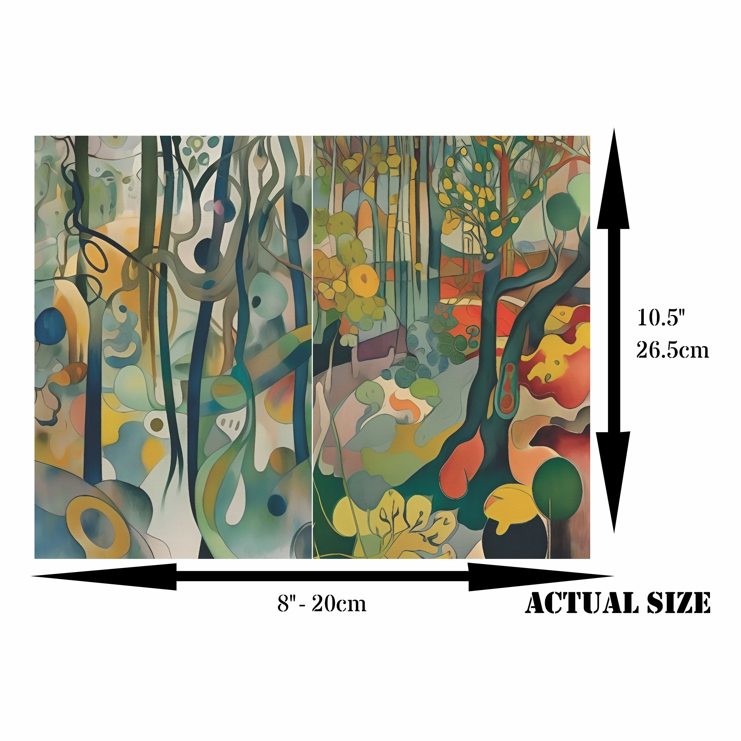 Abstract Forest Rice Paper, 8 x 10.5 inch – for Decoupage Cards Craft