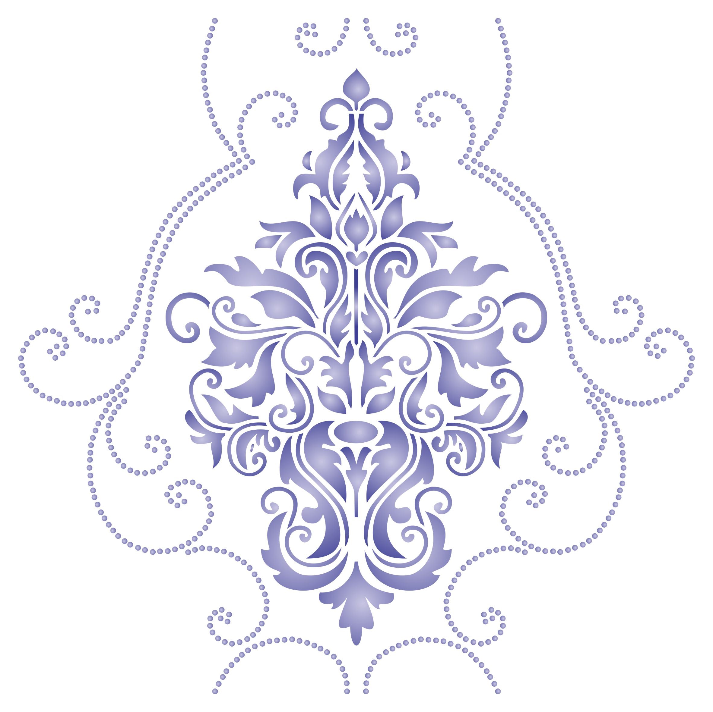 Damask Stencil- Classic Vintage Large Floral Allover Pattern