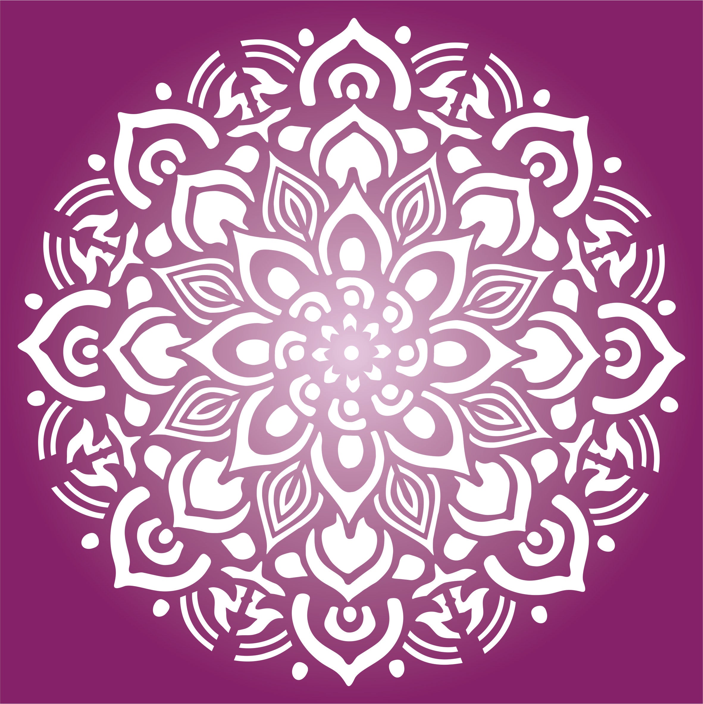 Healing Mandala Stencil - AUM Indian Hindu Buddhist Spiritual
