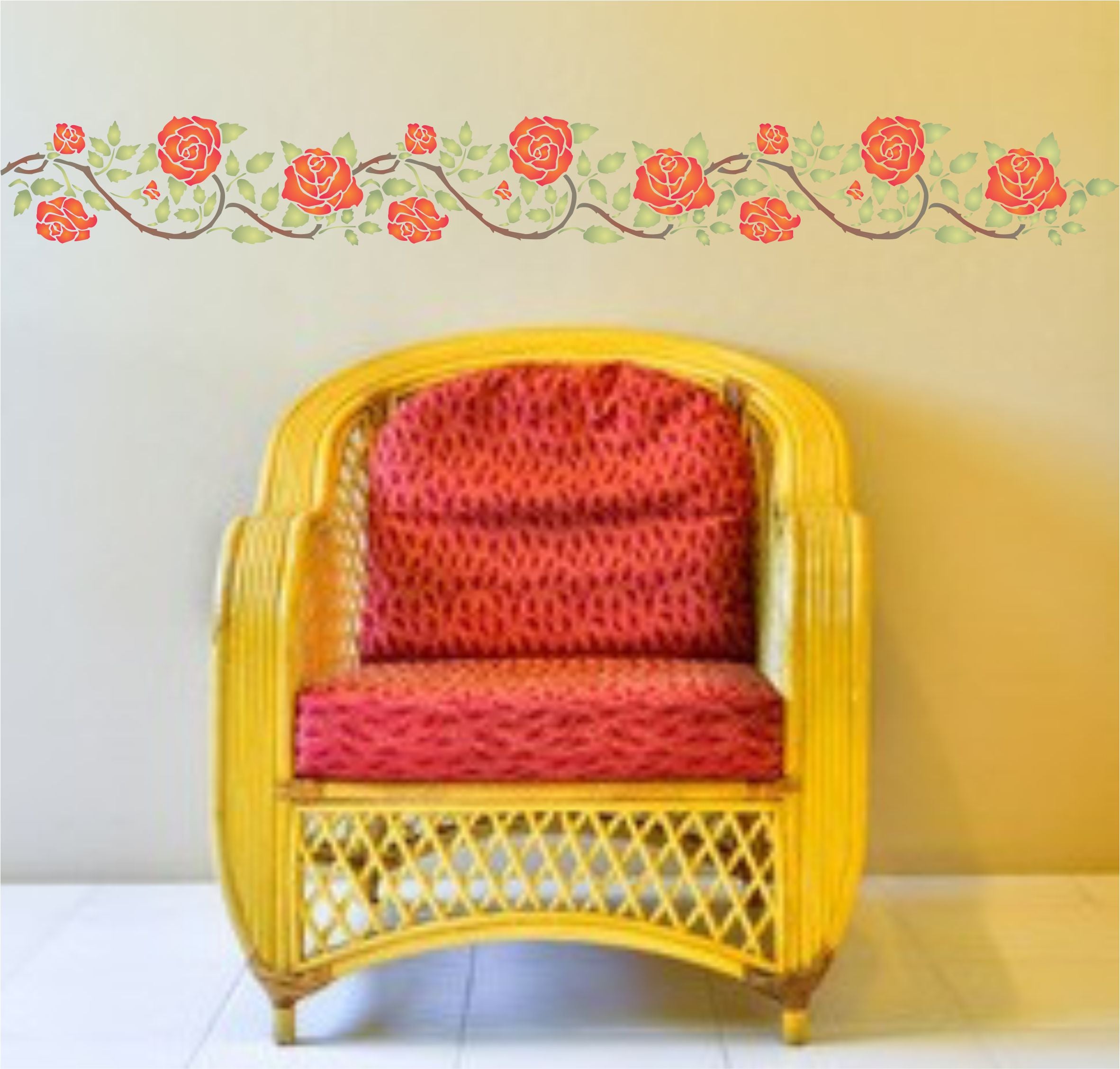 Rose Border Stencil- Classic Border Flower Rambling Rose