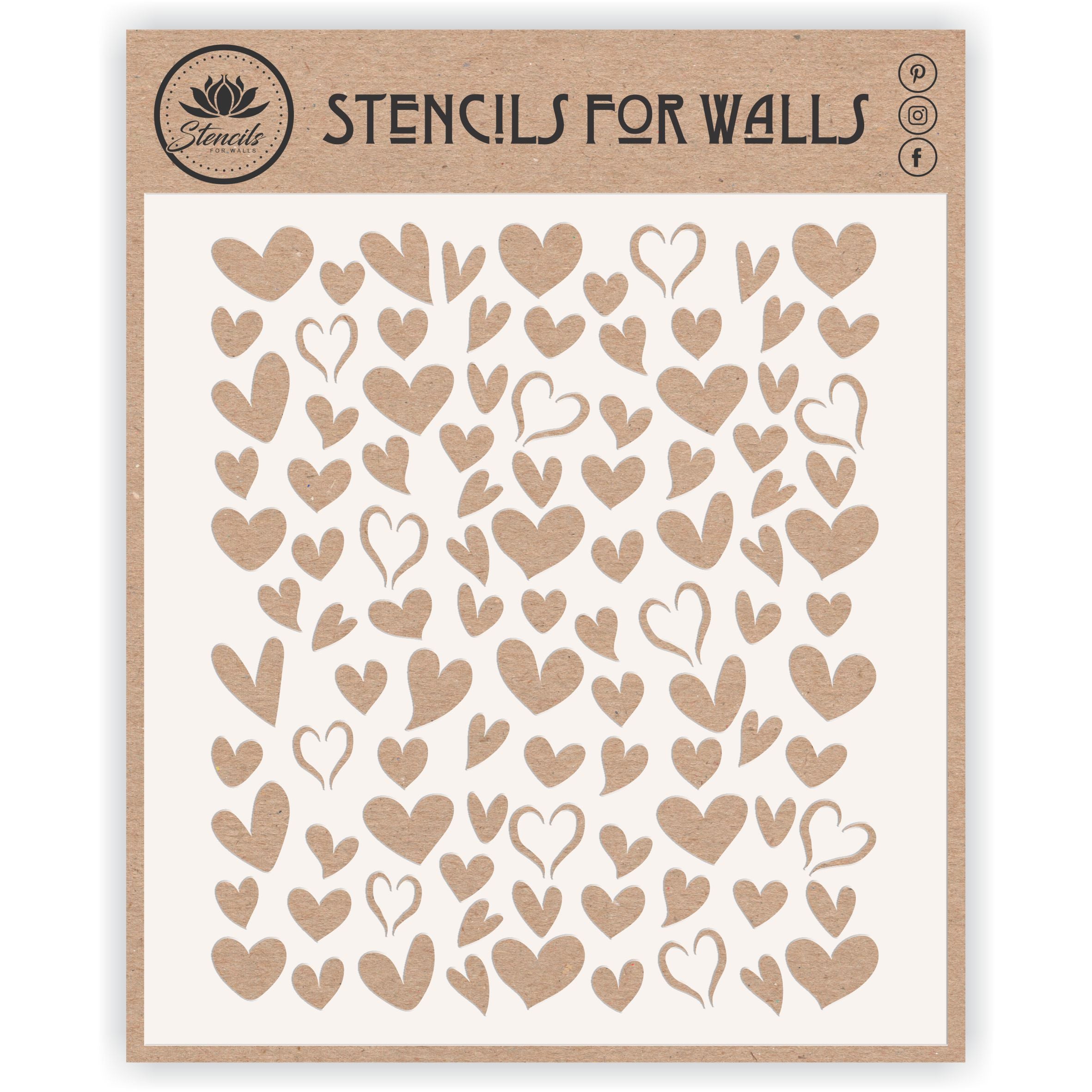 Hearts Cake Stencil- Cake & Cookie use to Add Texture