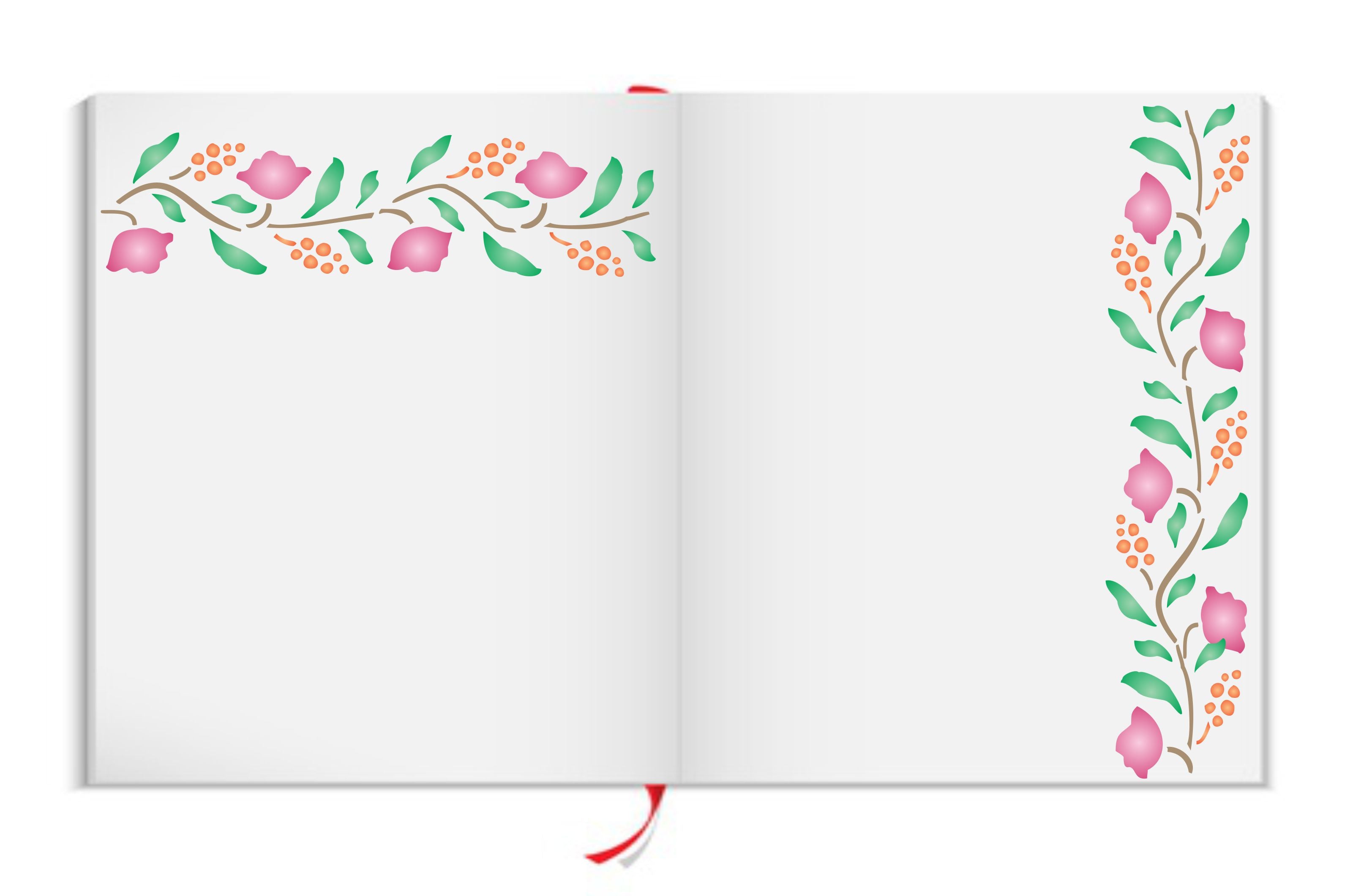 Folk Art Stencil- Flower Decor Border