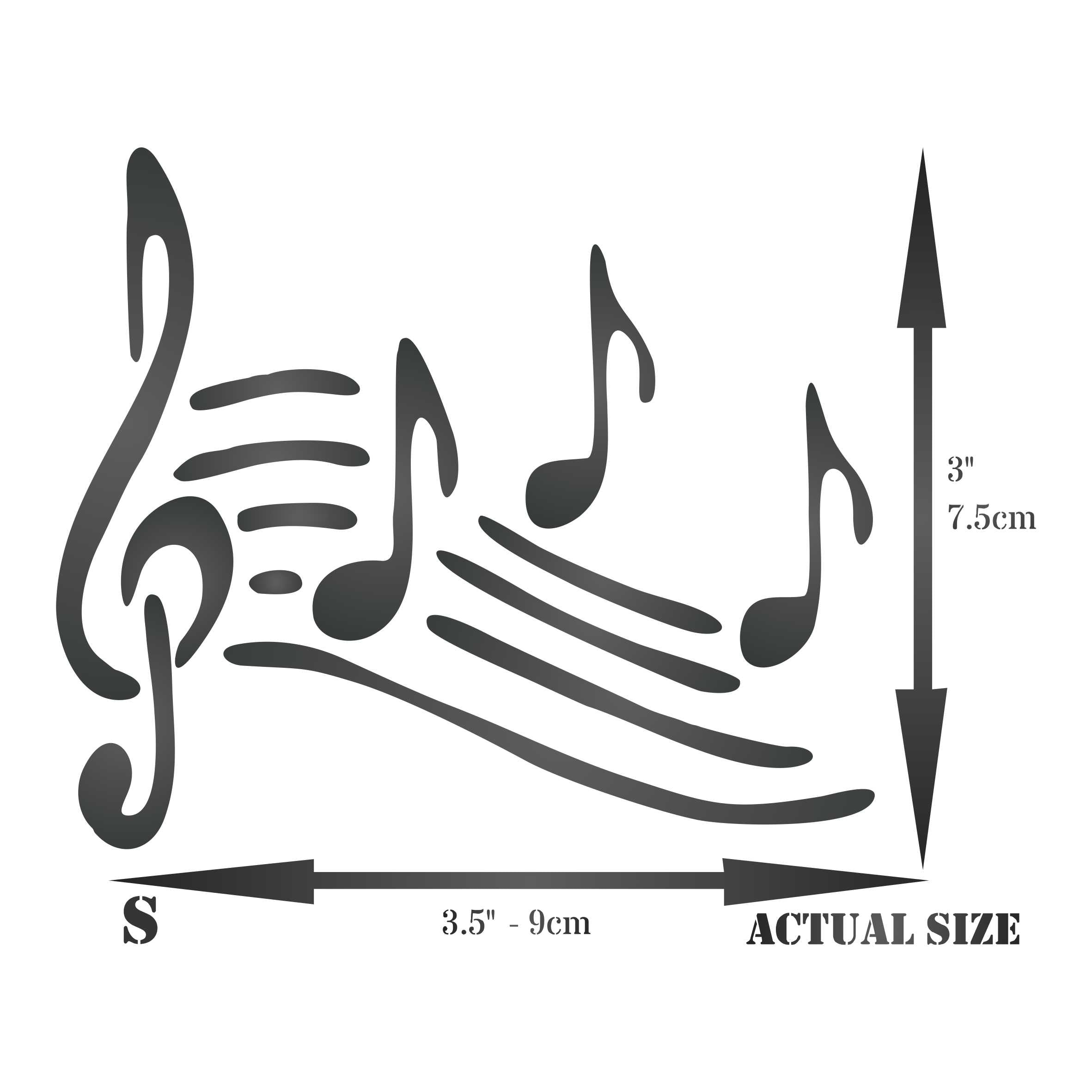 Music Notes Stencil - Musical Notes Treble Clef