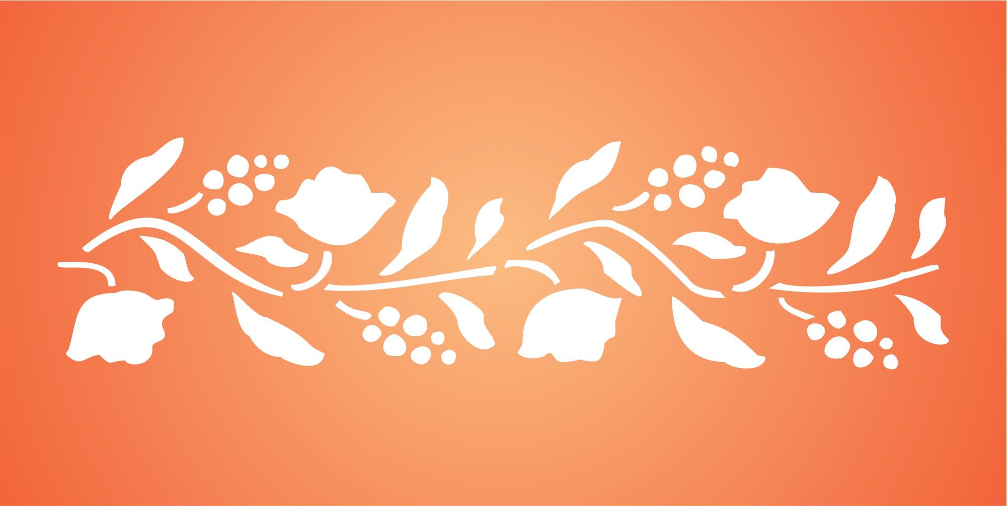 Folk Art Stencil- Flower Decor Border