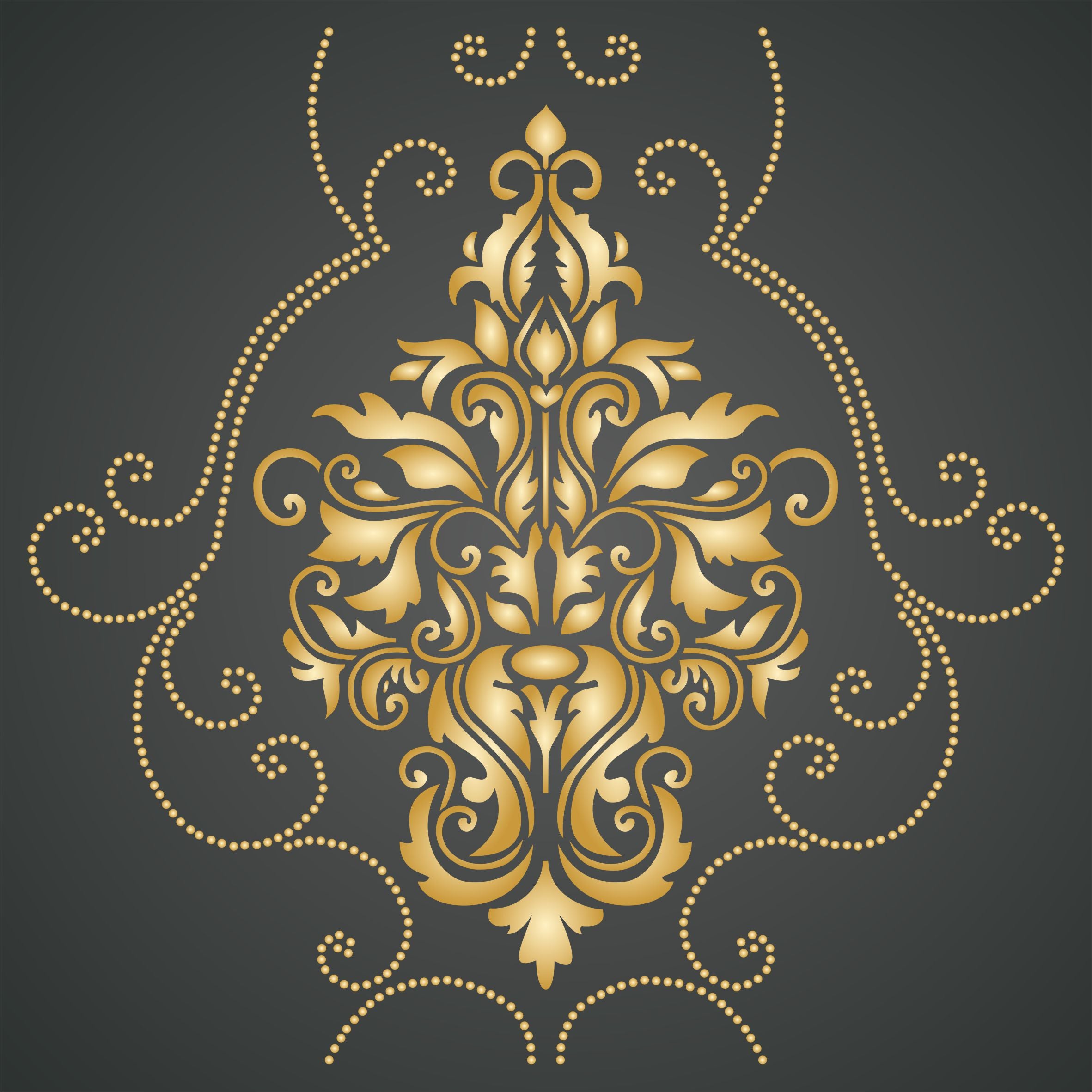 Damask Stencil- Classic Vintage Large Floral Allover Pattern