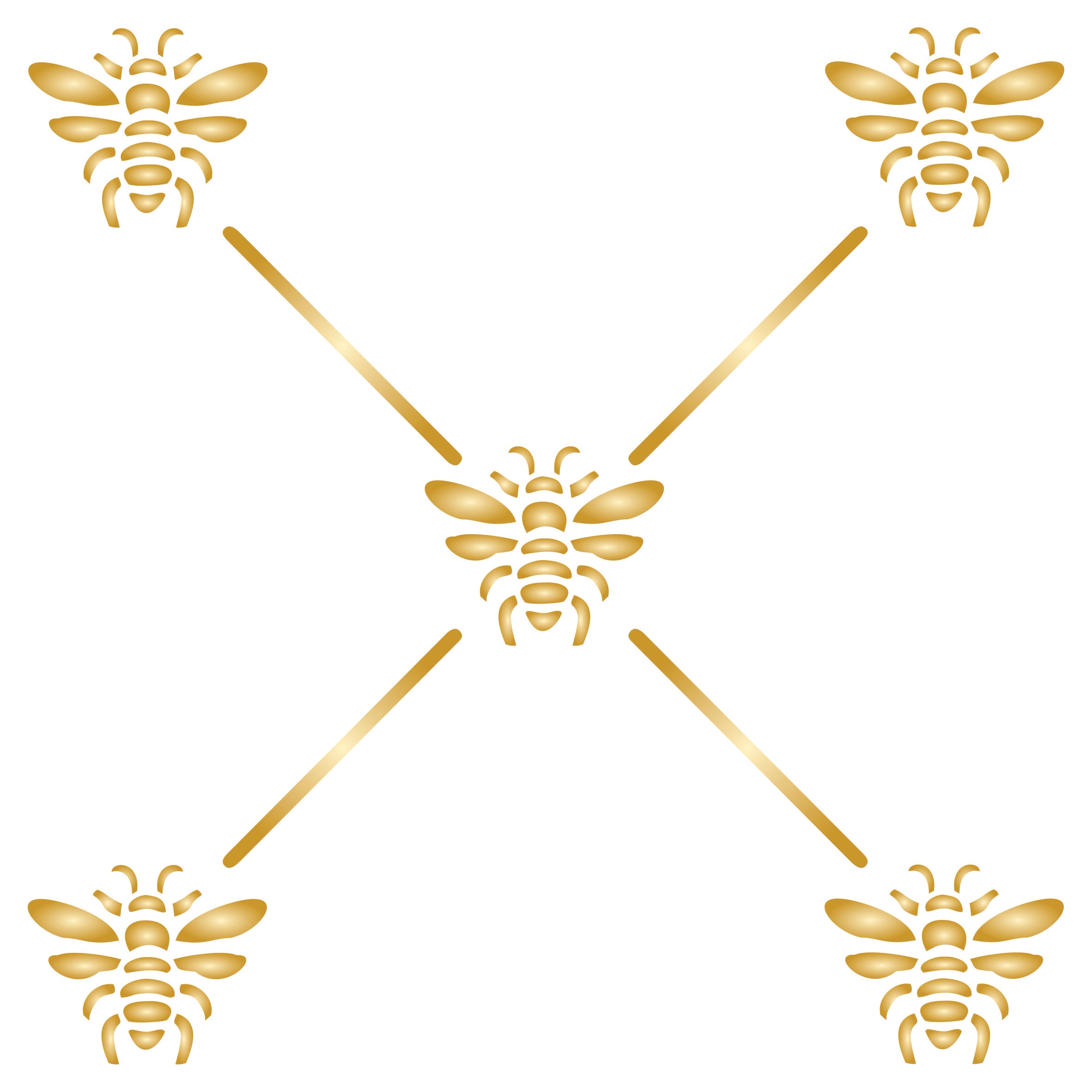 French Bee Trellis Stencil - Classic Allover Insect Lattice