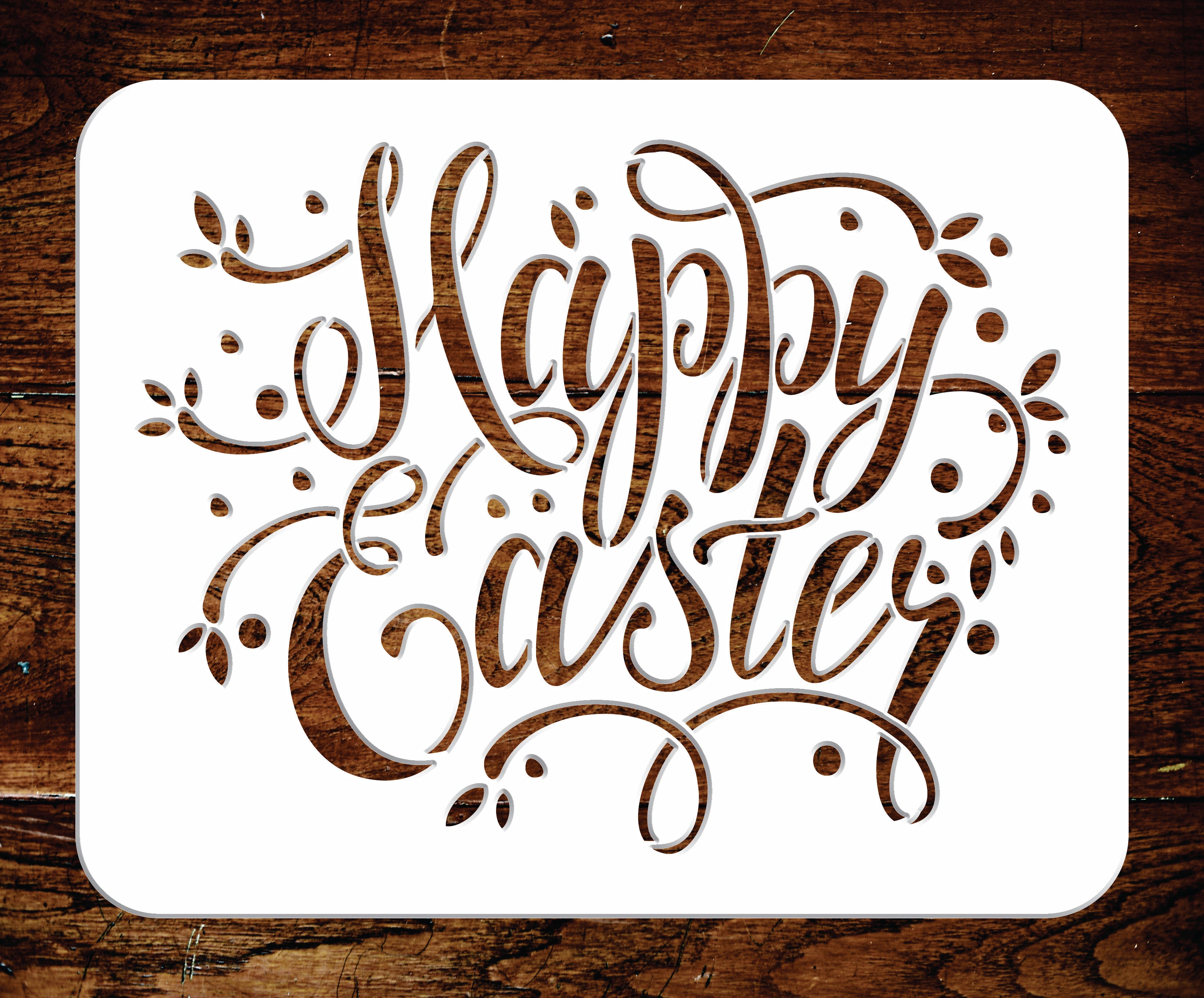 Happy Easter Stencil - Easter Sign Words