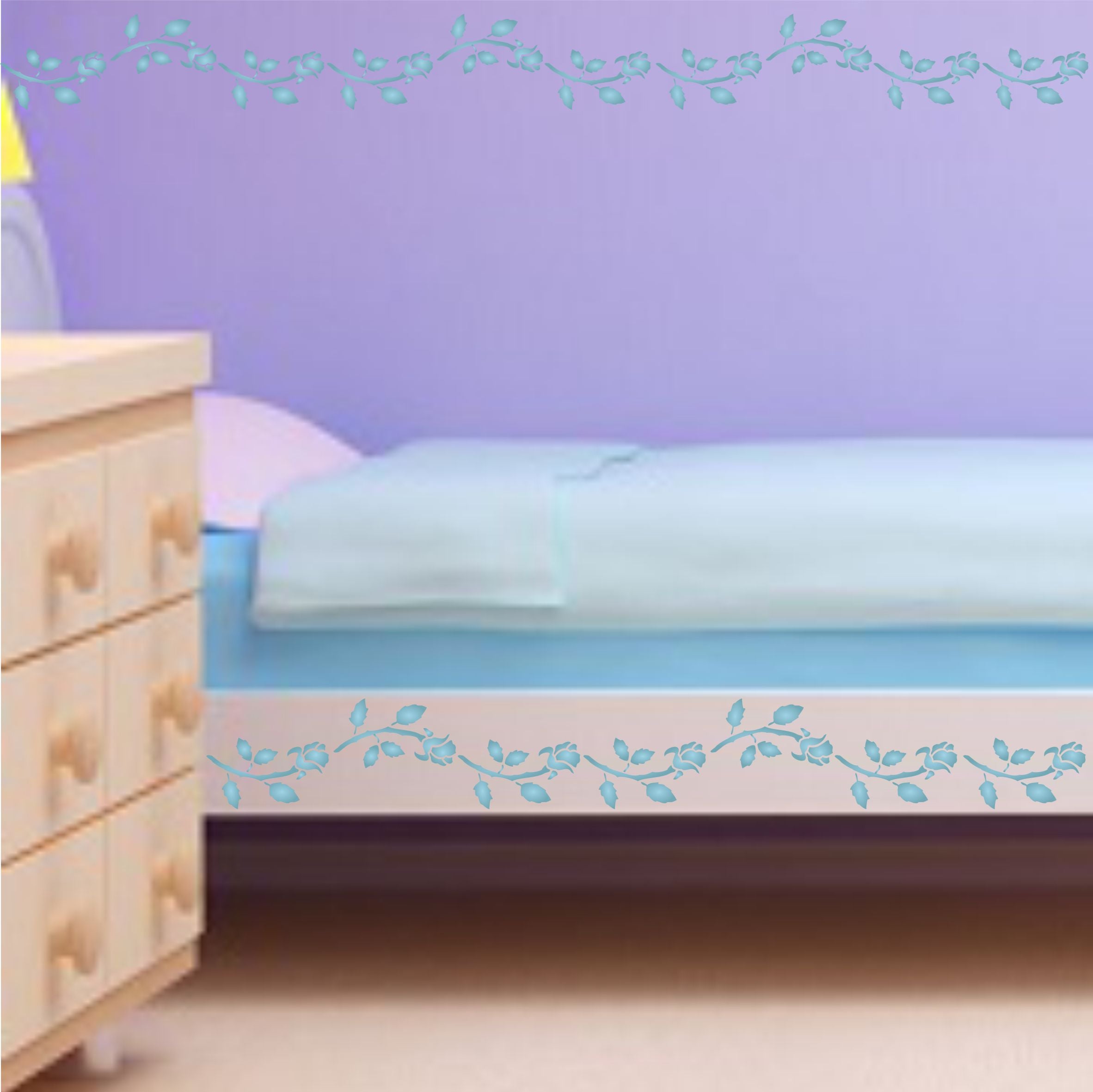 Rose Bud Stencil - Border Flower