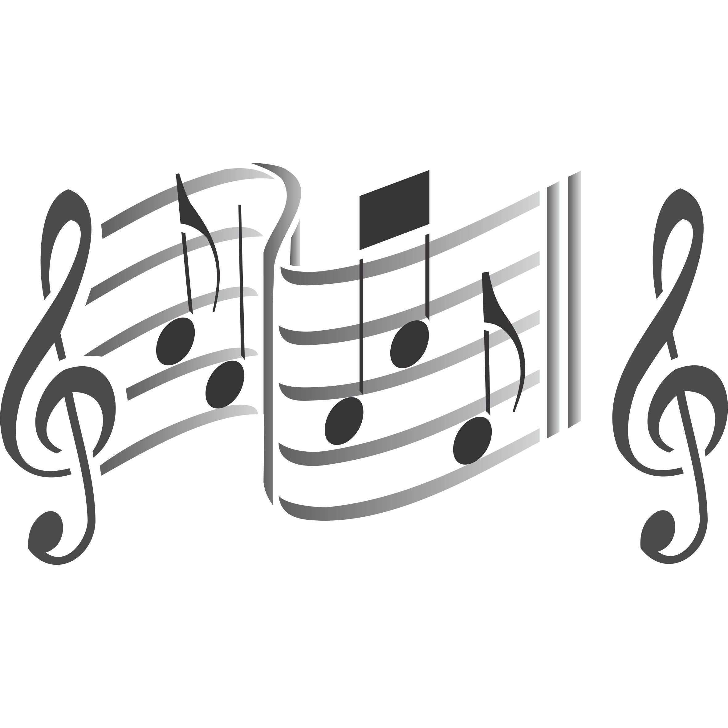 Music Stencil - Musical Sheet Notes Notation Treble Clef