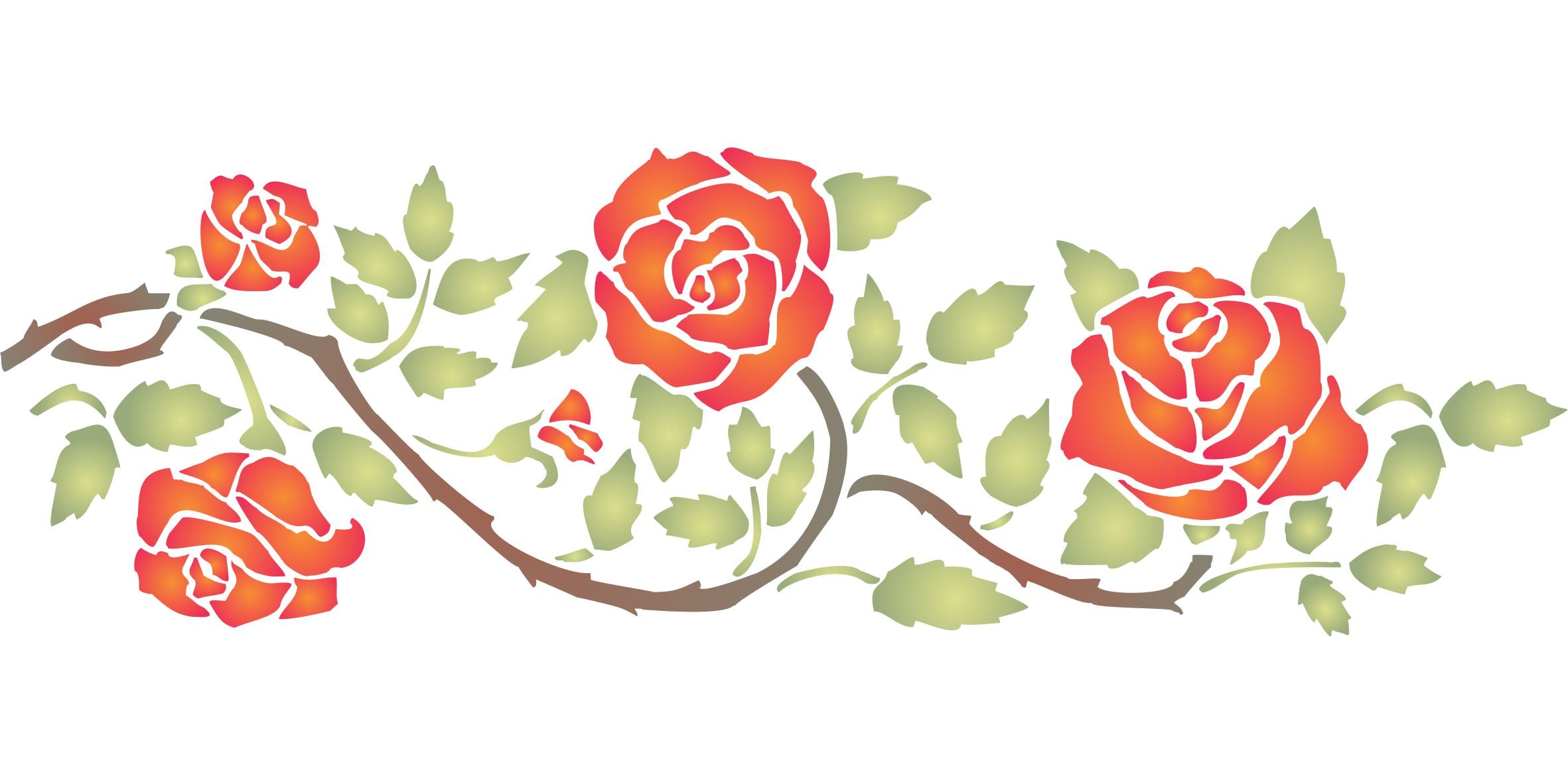 Rose Border Stencil- Classic Border Flower Rambling Rose