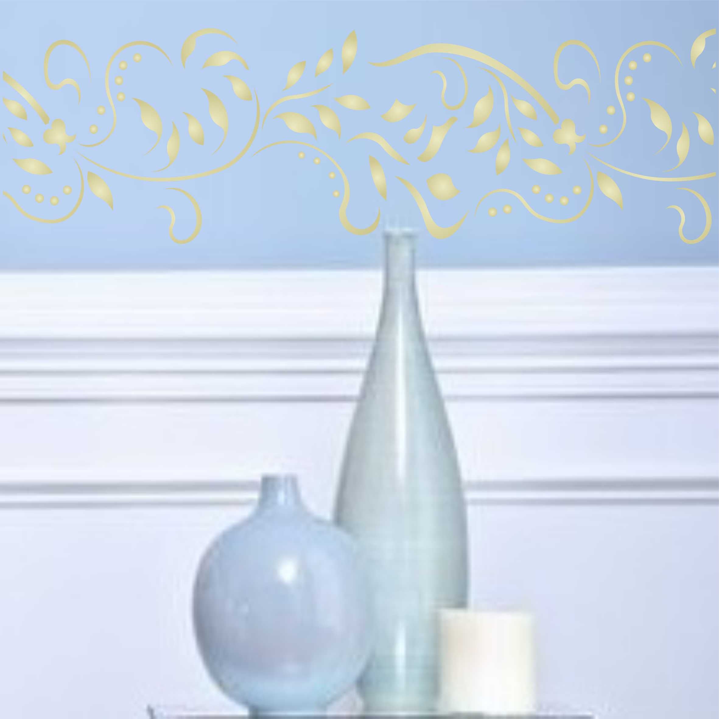 Vine Stencil - Creeper Plant Floral Border