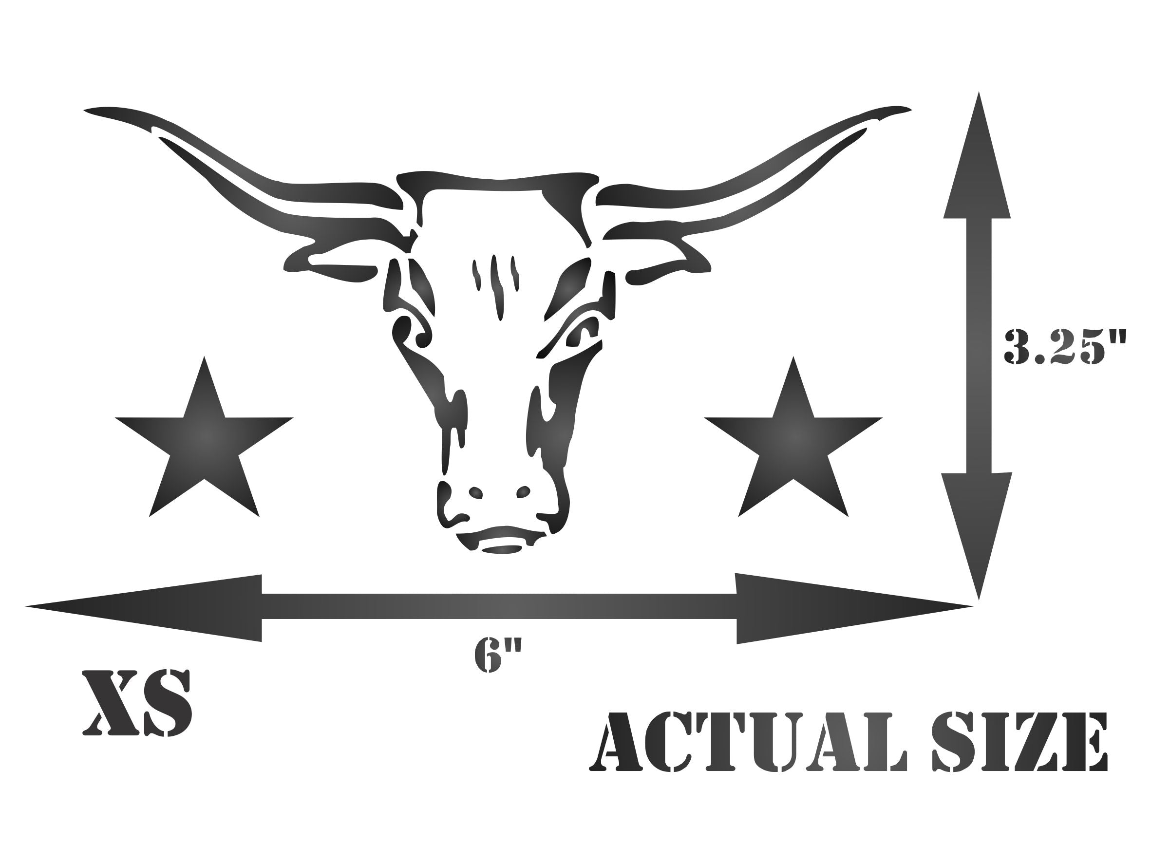 Longhorn Stencil- Cow Bull Skull Texas Farm Animal.
