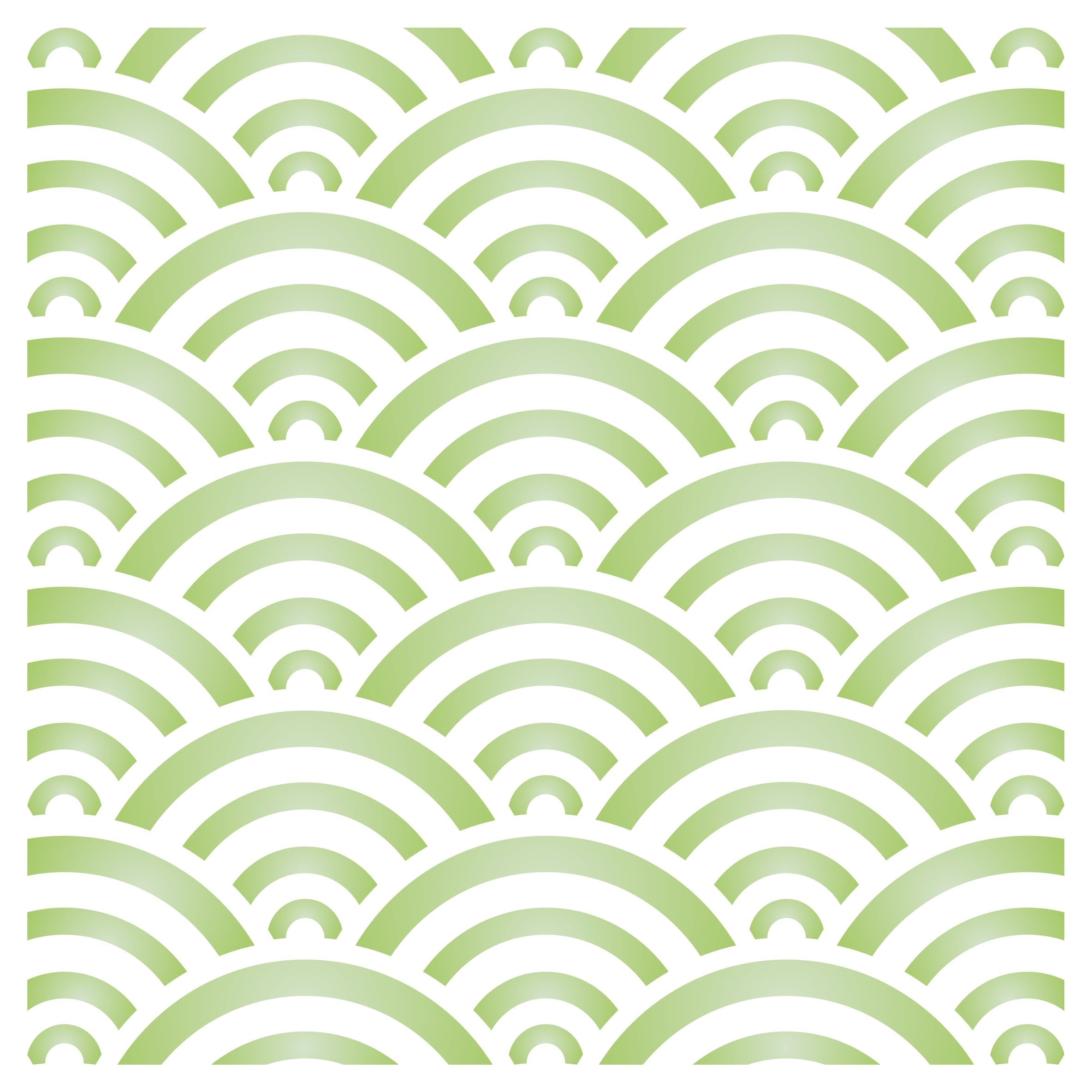 Japanese Waves Stencil - Asian Oriental Chinese Sea Water