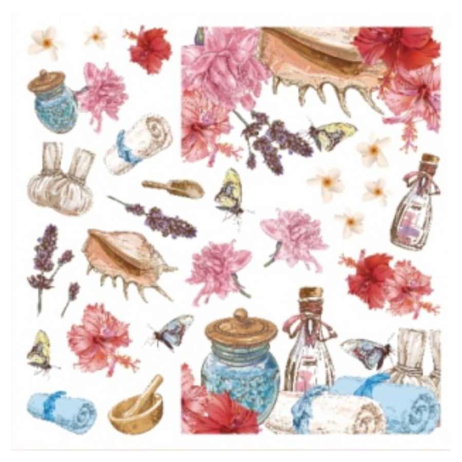 Spa Transfers-Dry Rub-On Transfer for Furniture Crafts Decoupage