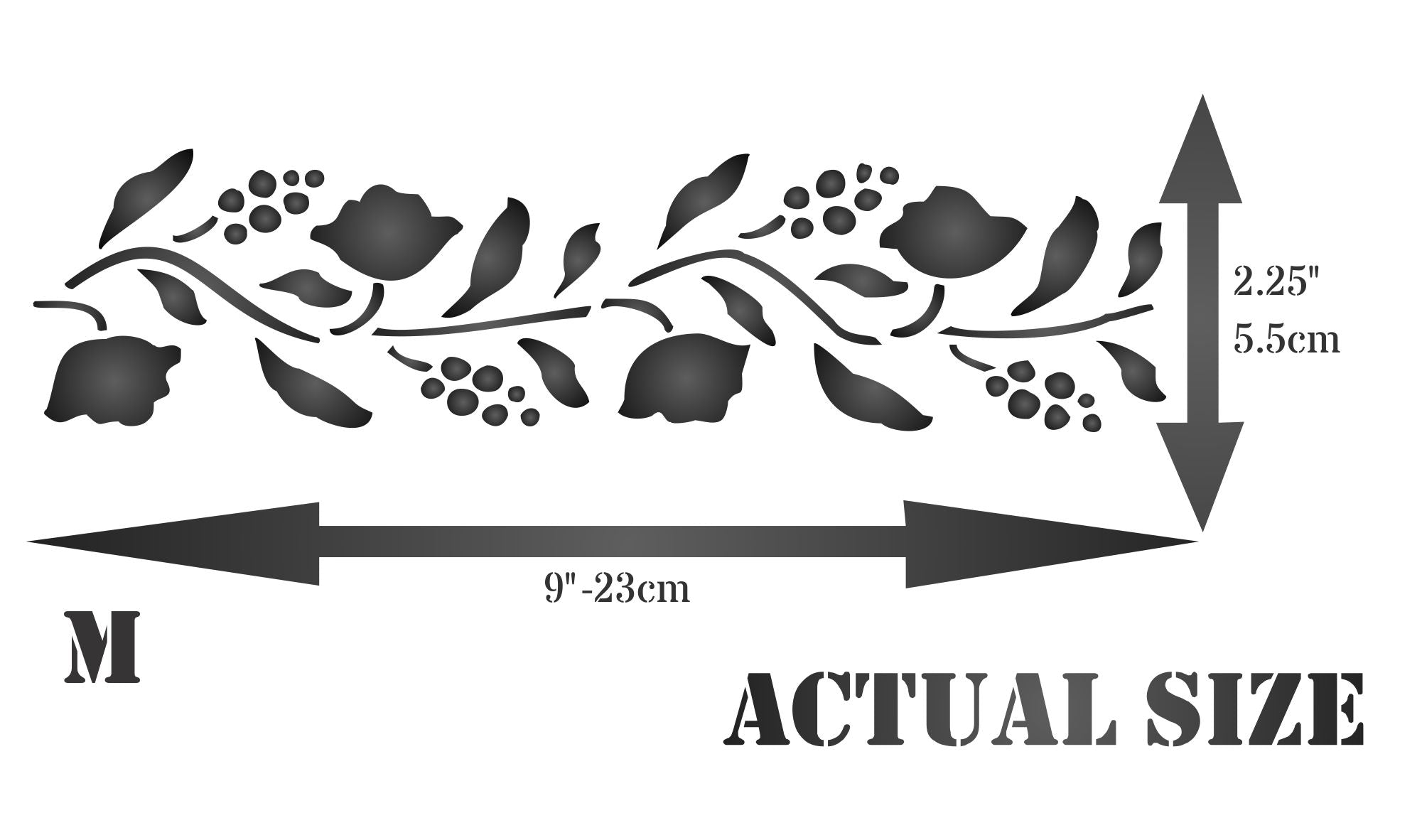 Folk Art Stencil- Flower Decor Border