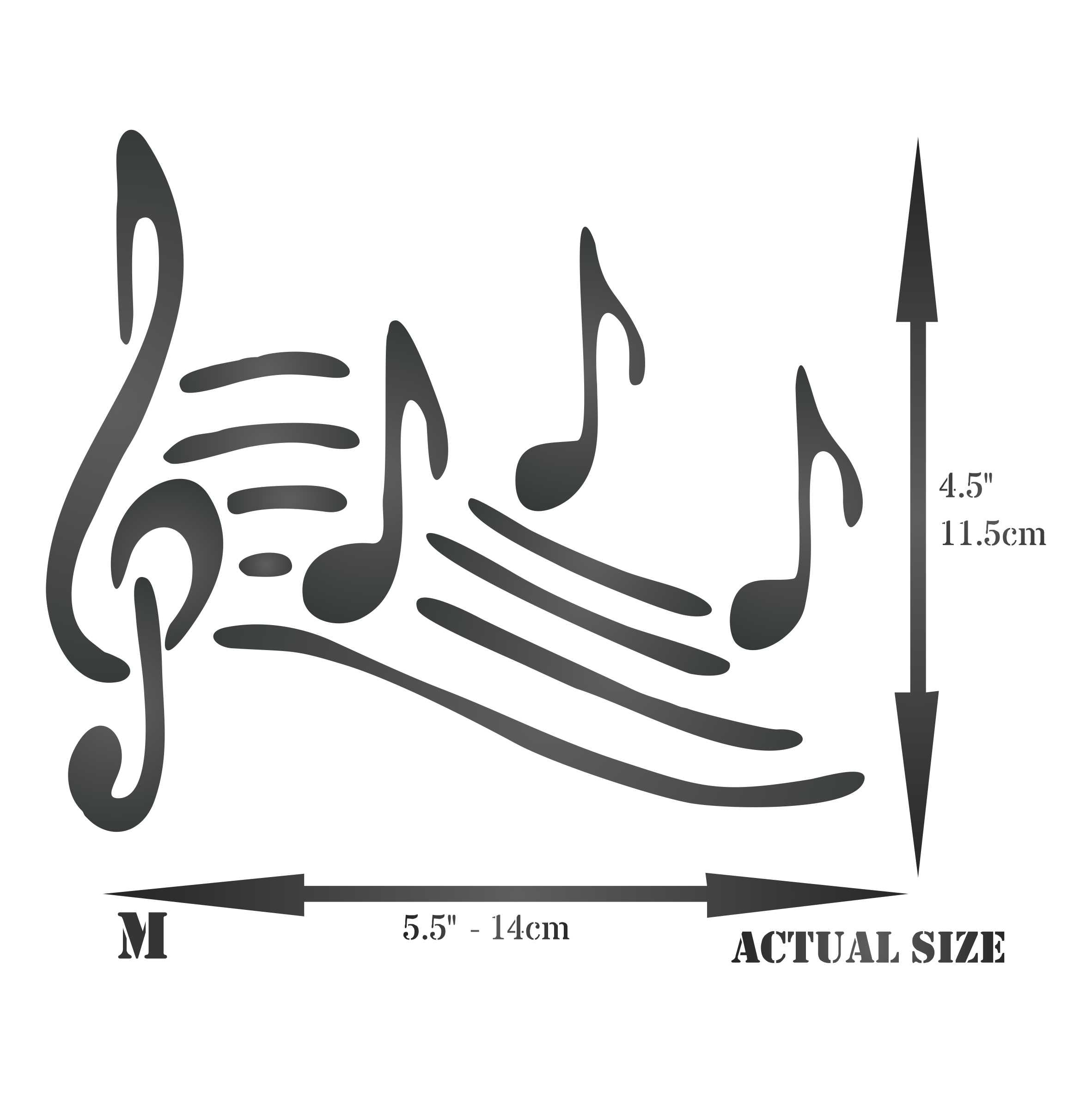 Music Notes Stencil - Musical Notes Treble Clef