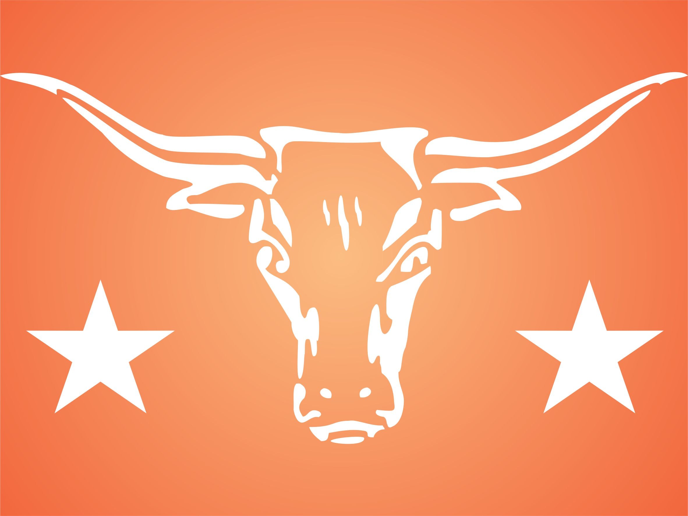 Longhorn Stencil- Cow Bull Skull Texas Farm Animal.
