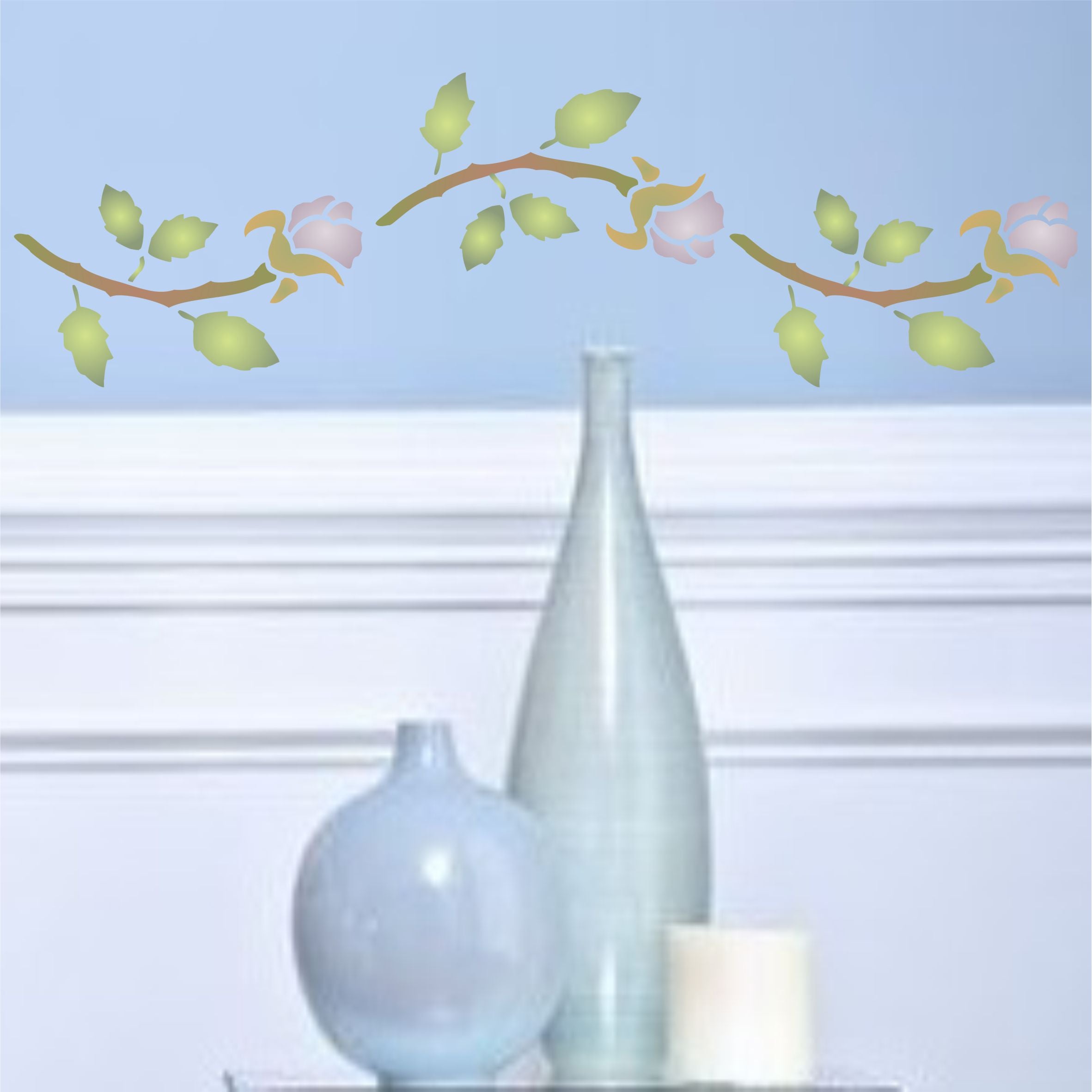 Rose Bud Stencil - Border Flower