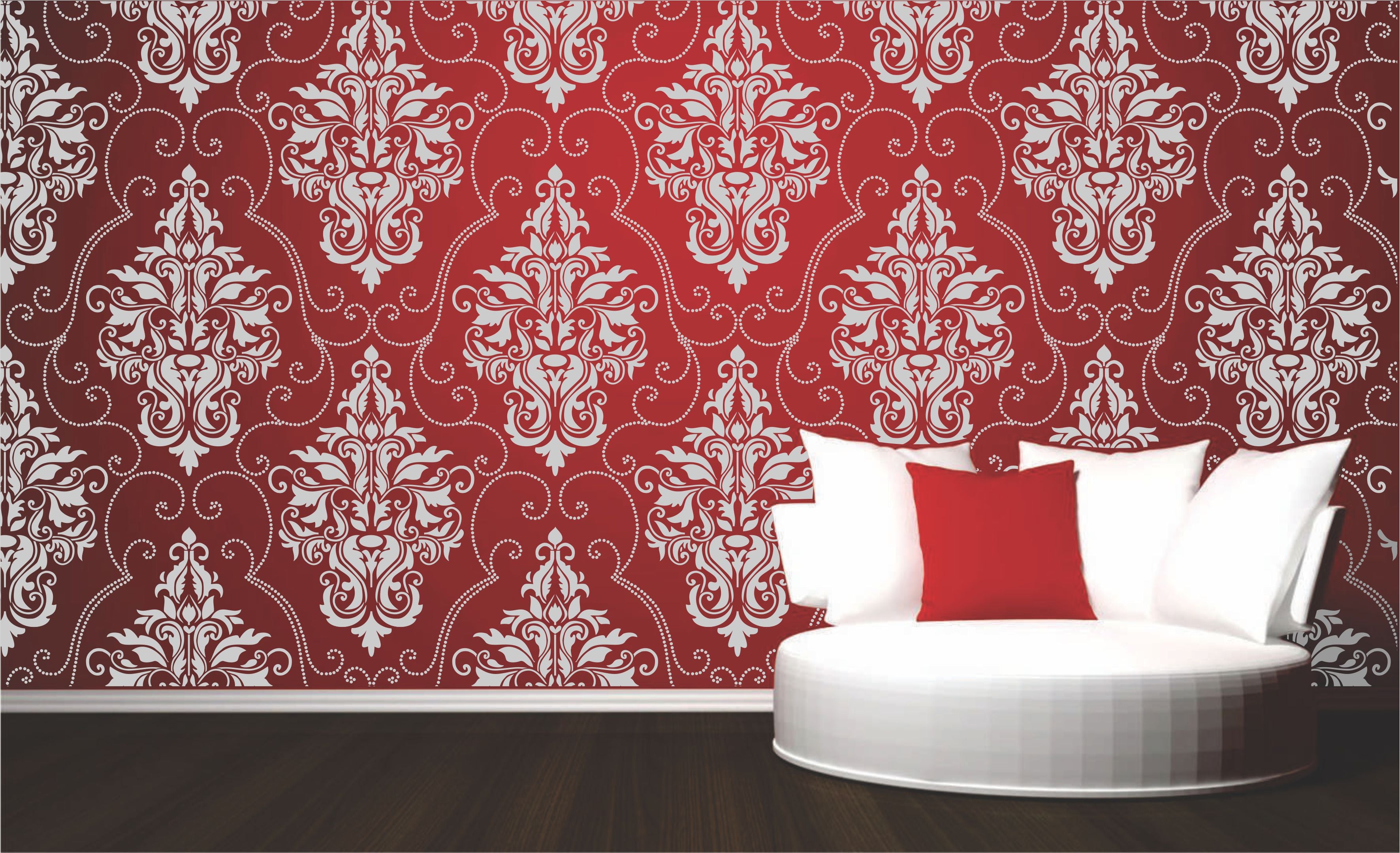 Damask Stencil- Classic Vintage Large Floral Allover Pattern