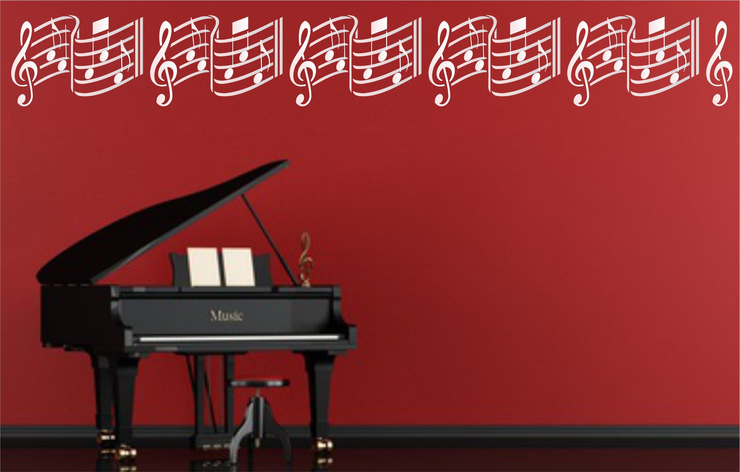 Music Stencil - Musical Sheet Notes Notation Treble Clef