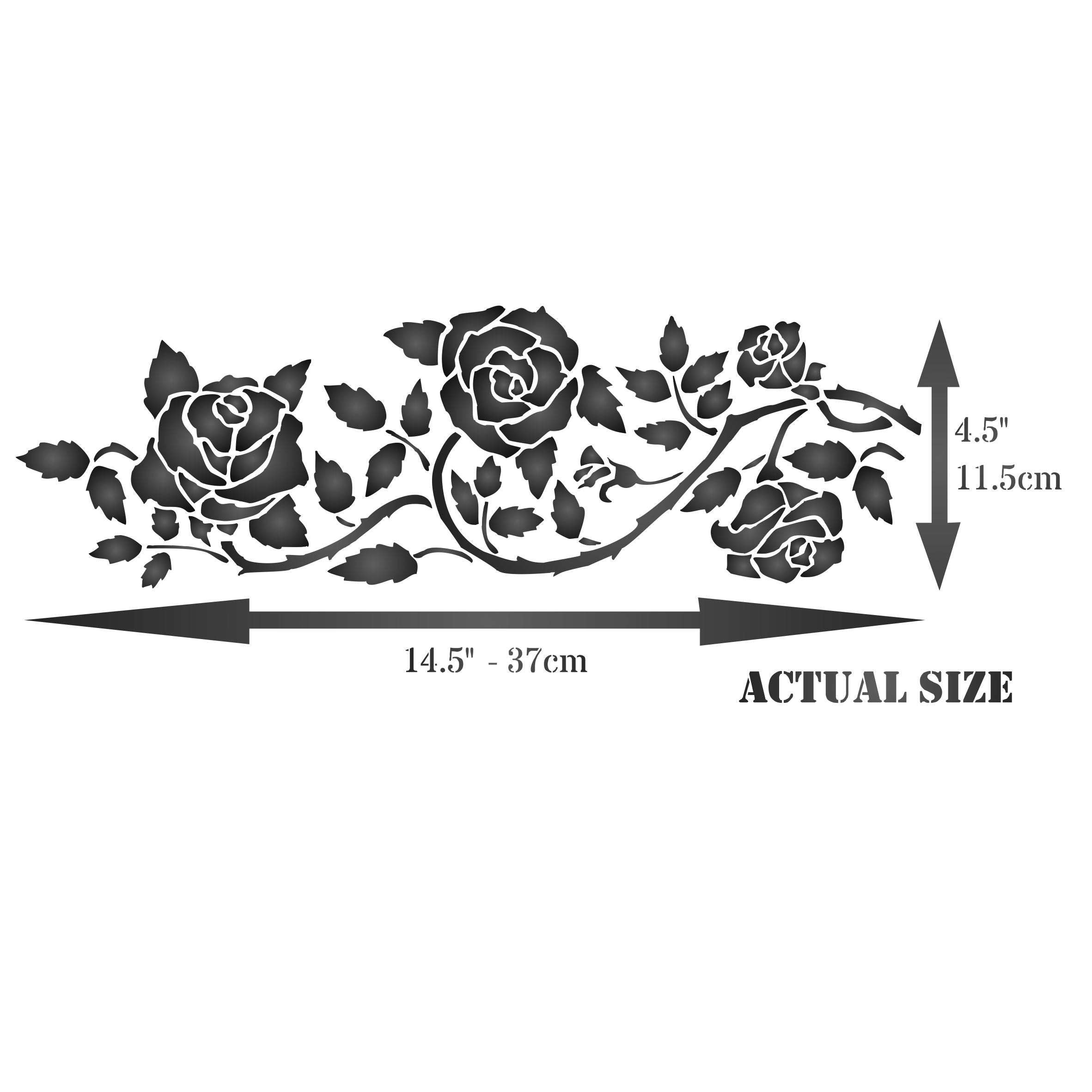 Rose Border Stencil- Classic Border Flower Rambling Rose