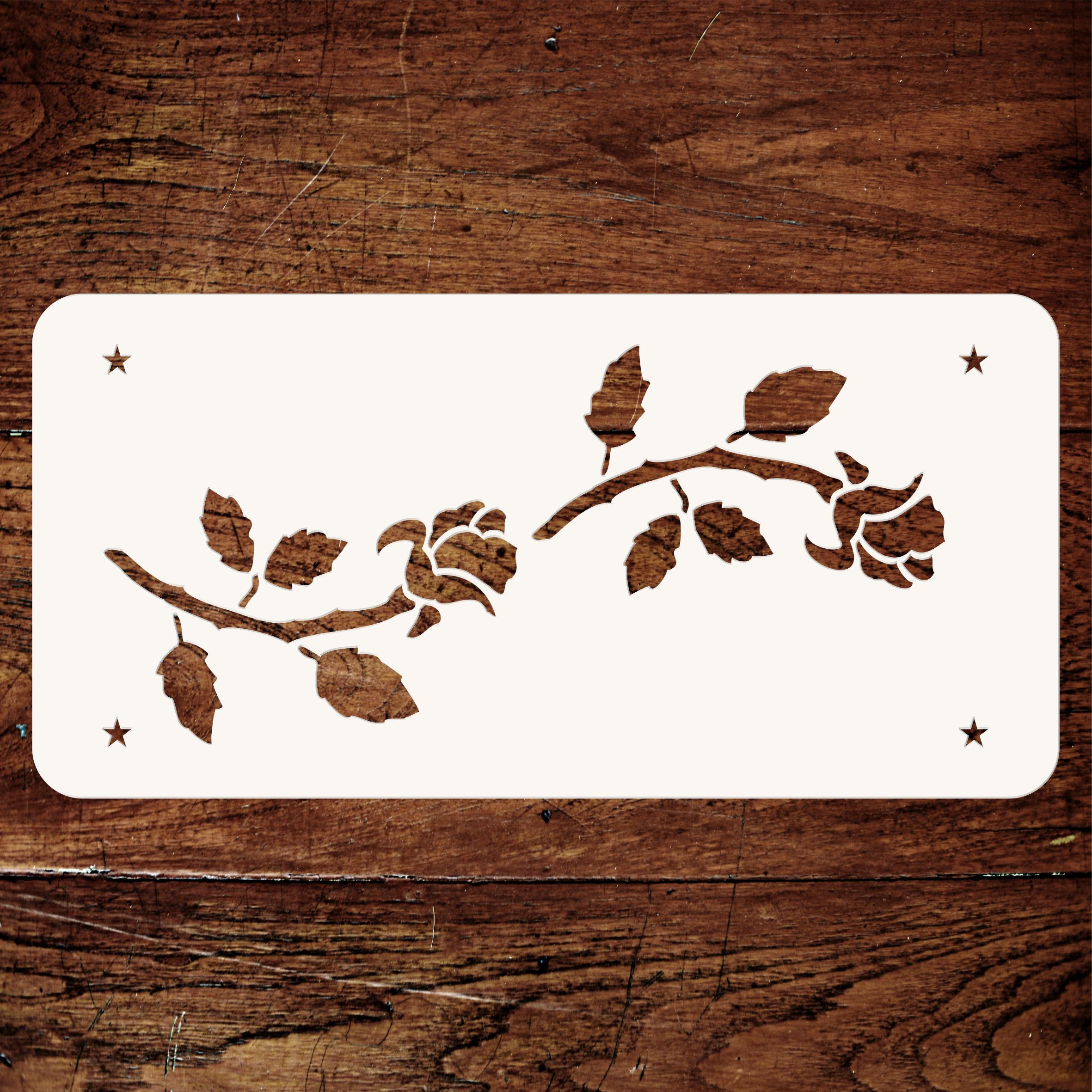 Rose Bud Stencil - Border Flower