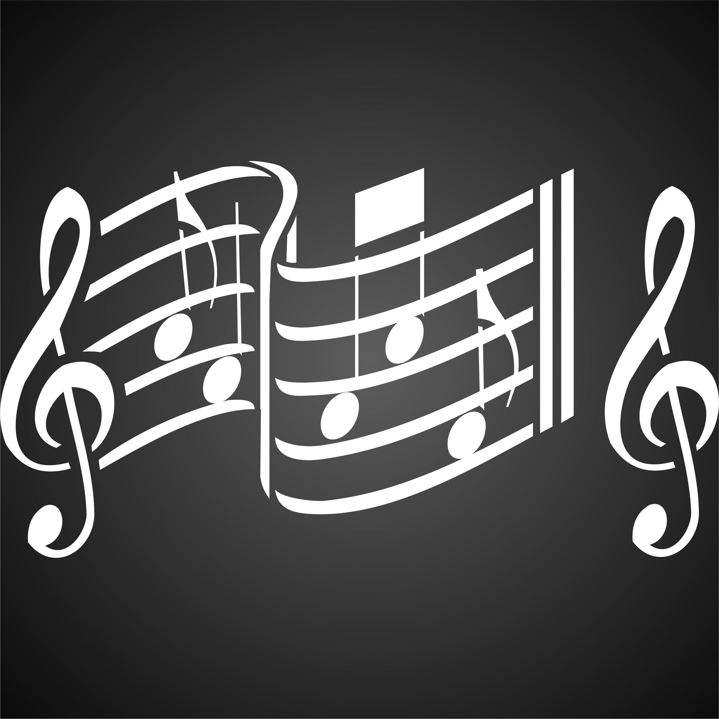 Music Stencil - Musical Sheet Notes Notation Treble Clef
