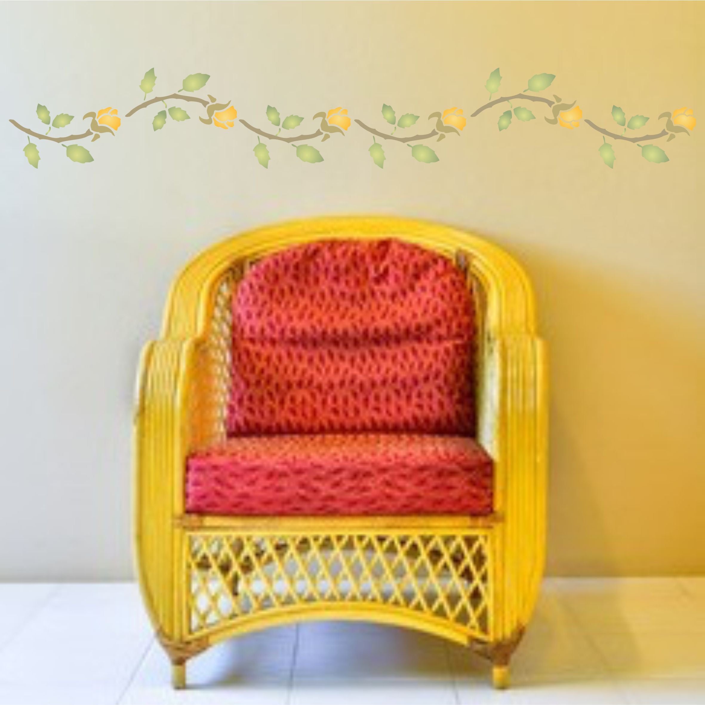 Rose Bud Stencil - Border Flower