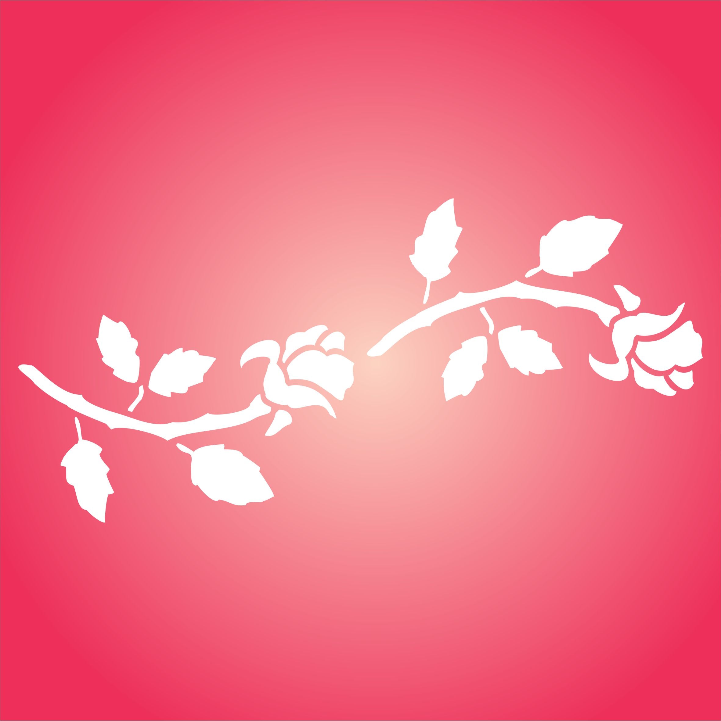 Rose Bud Stencil - Border Flower